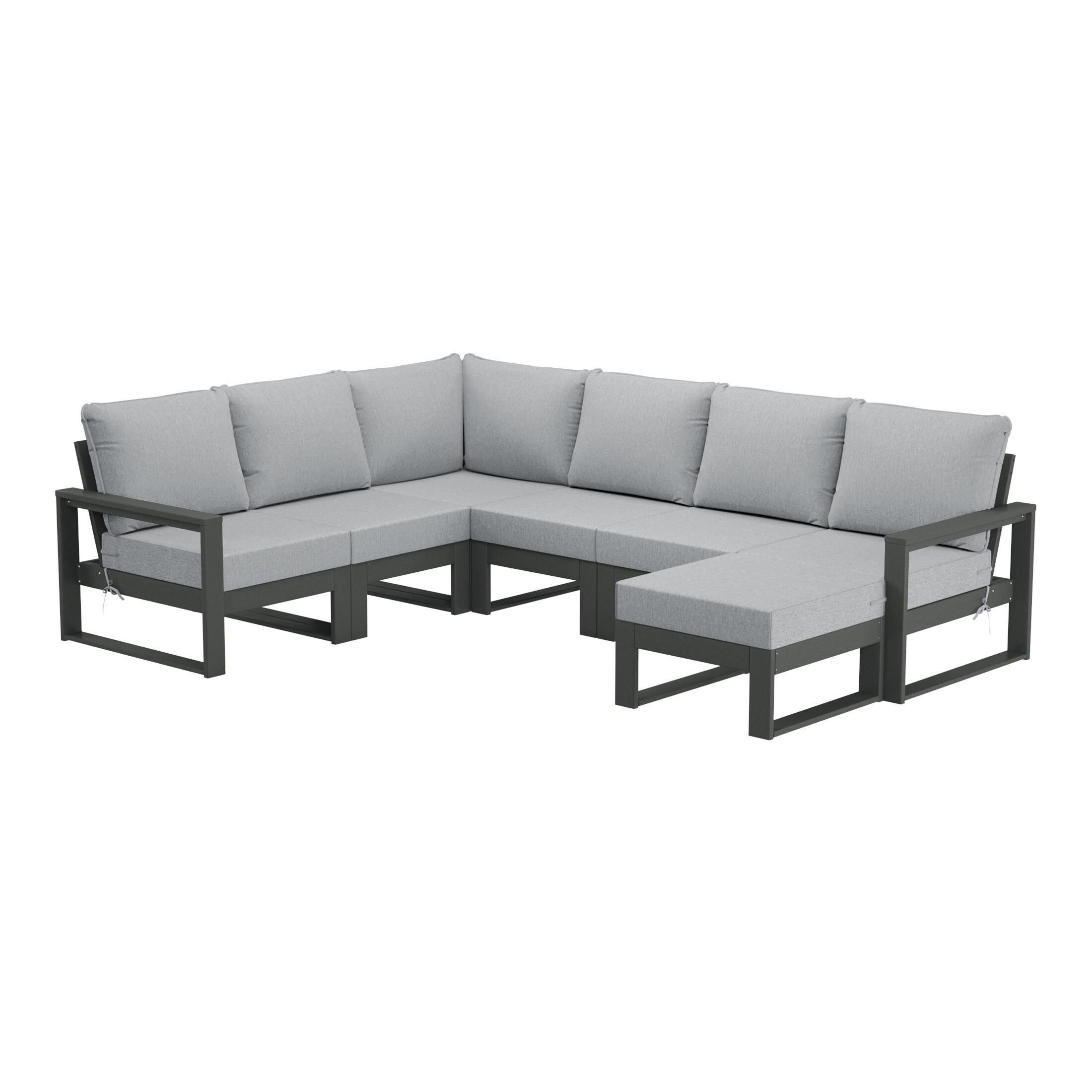 Westin Furniture Endless 7-Piece Outdoor Sectional Set, Gray, large