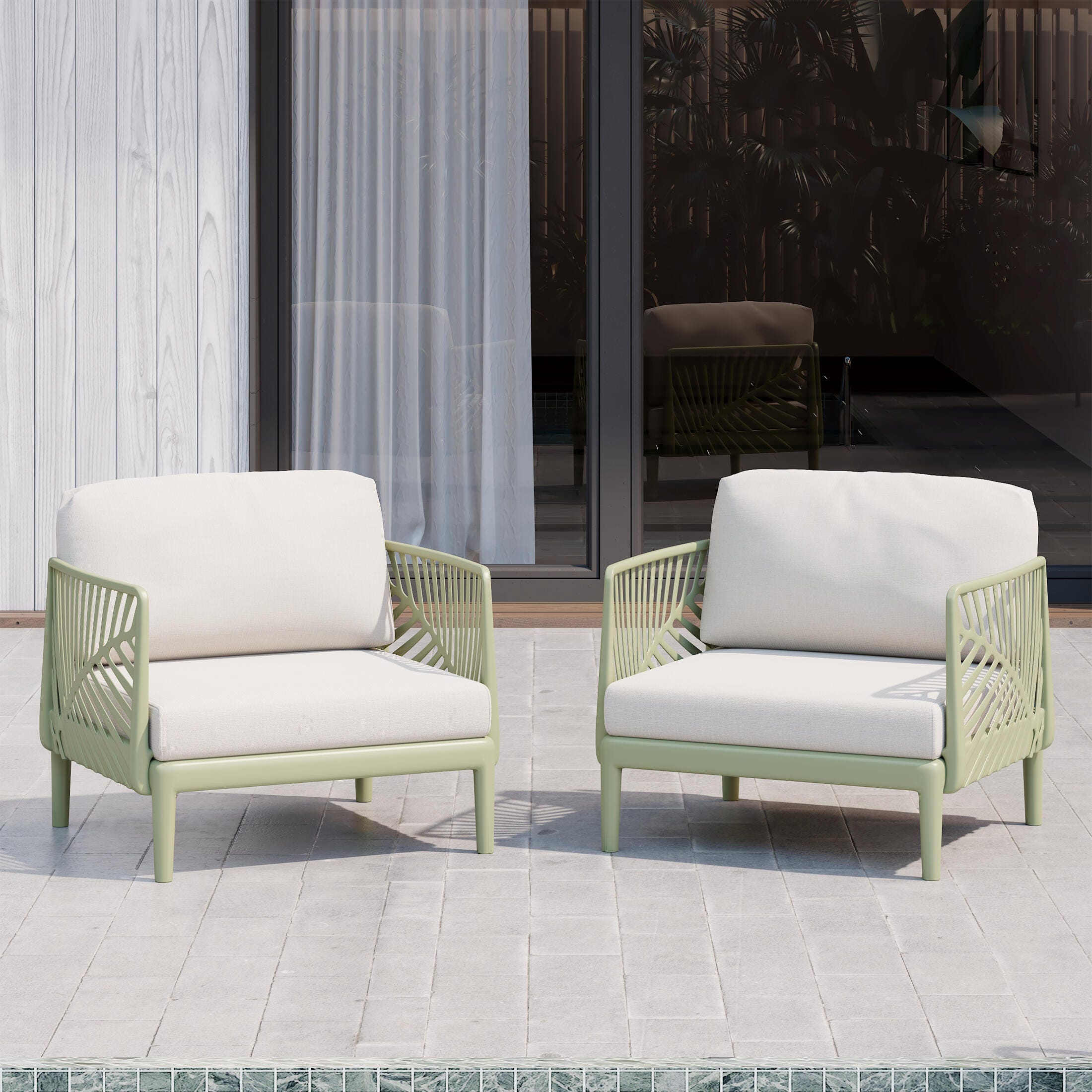 Westin Furniture Coastal Rose Outdoor Club Chair(Set of 2), , rollover
