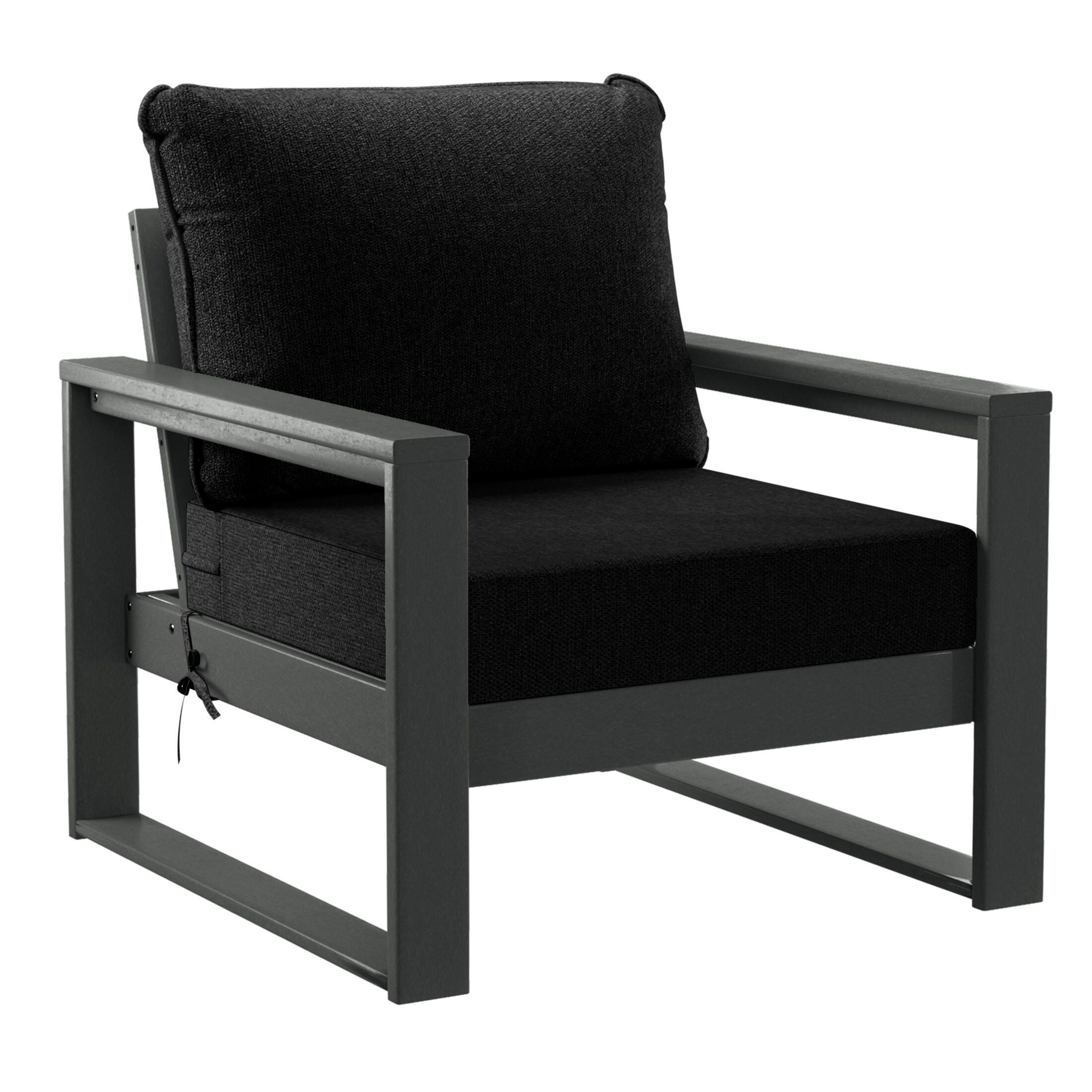 Westin Furniture Endless Outdoor 2 Lounge Chair with Side Table, Black, large
