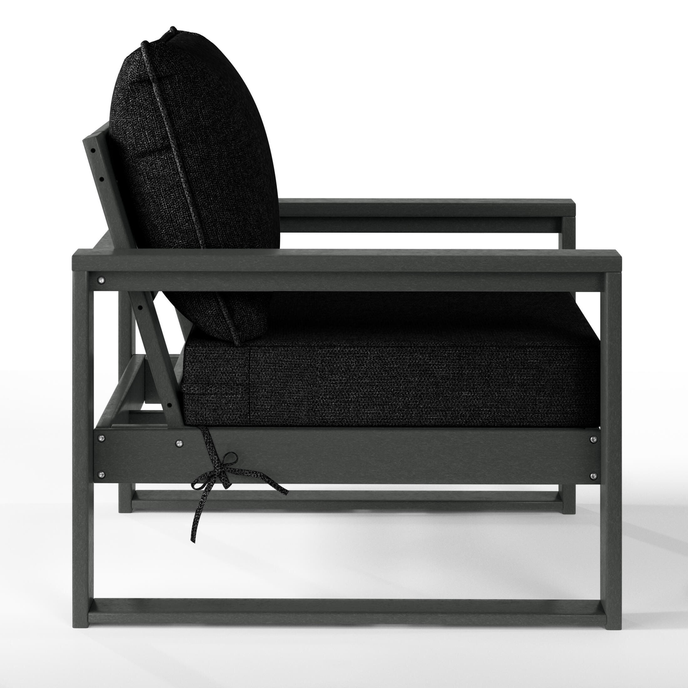 Westin Furniture Endless Outdoor 2 Lounge Chair with Side Table, Black, large