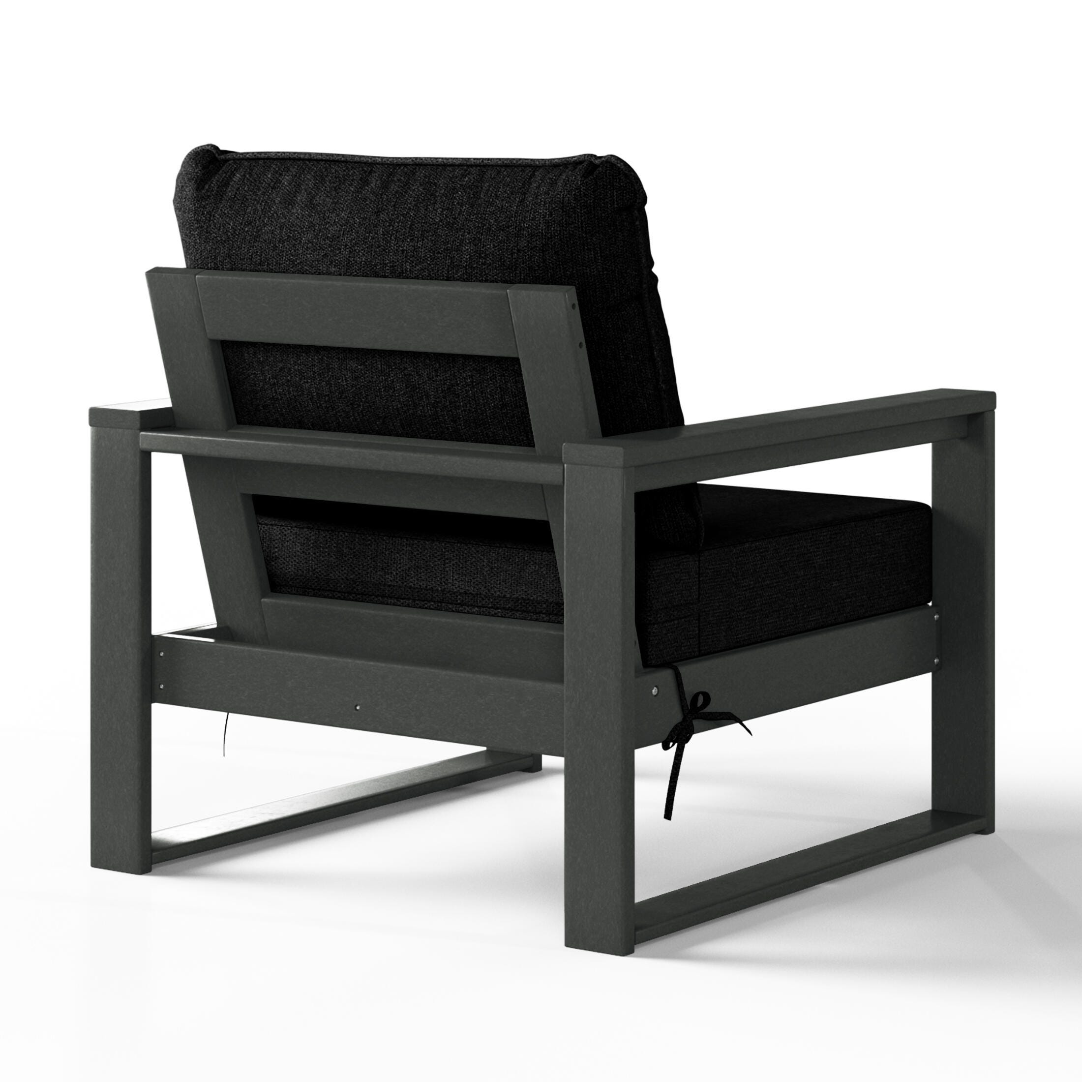 Westin Furniture Endless Outdoor 2 Lounge Chair with Side Table, Black, large