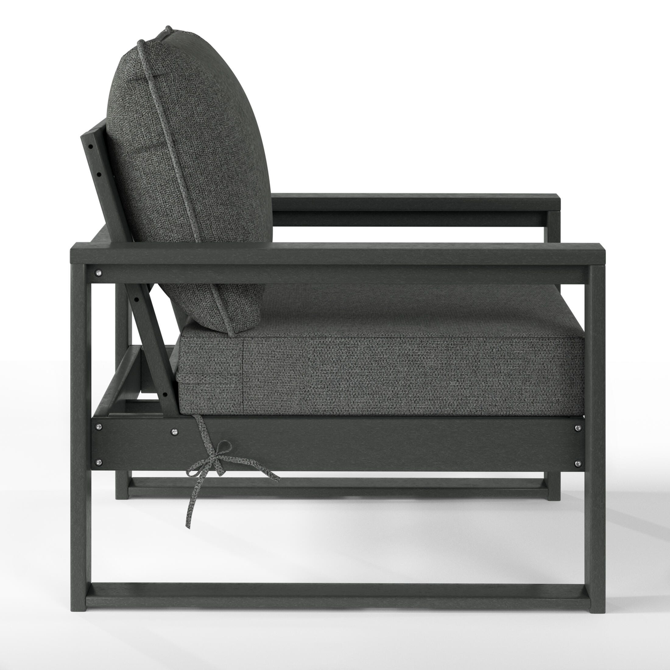 Westin Furniture Endless Outdoor 2 Lounge Chair with Side Table, Charcoal Gray, large