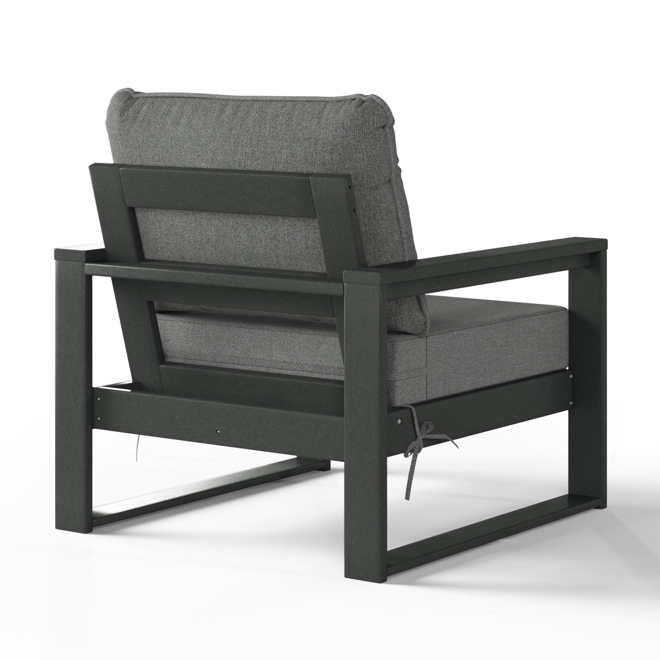 Westin Furniture Endless Outdoor 2 Lounge Chair with Side Table, Charcoal Gray, large