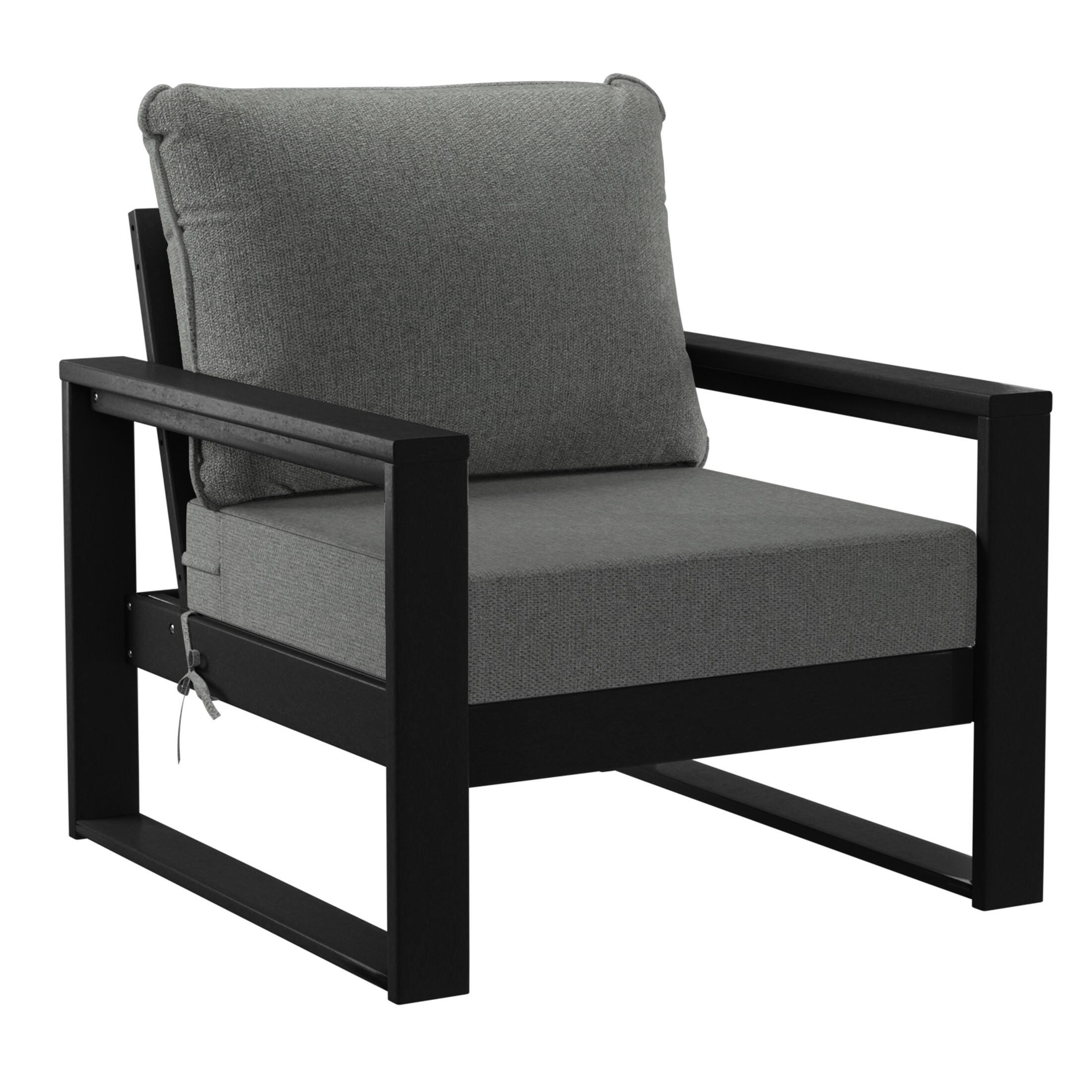 Westin Furniture Endless Outdoor Sofa and 2 Chairs with Coffee Table, Gray, large