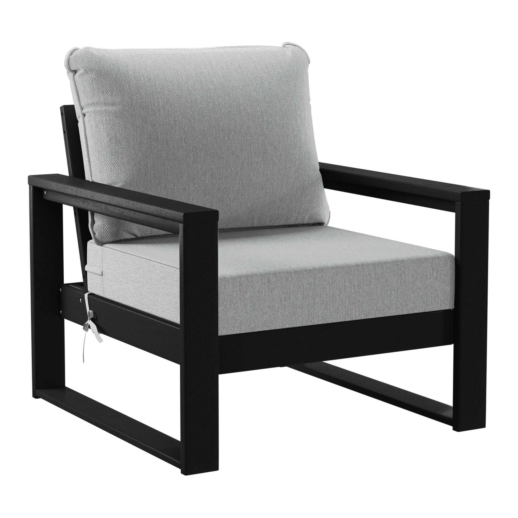 Westin Furniture Endless Outdoor Sofa and 2 Chairs with Coffee Table, Light Gray, large