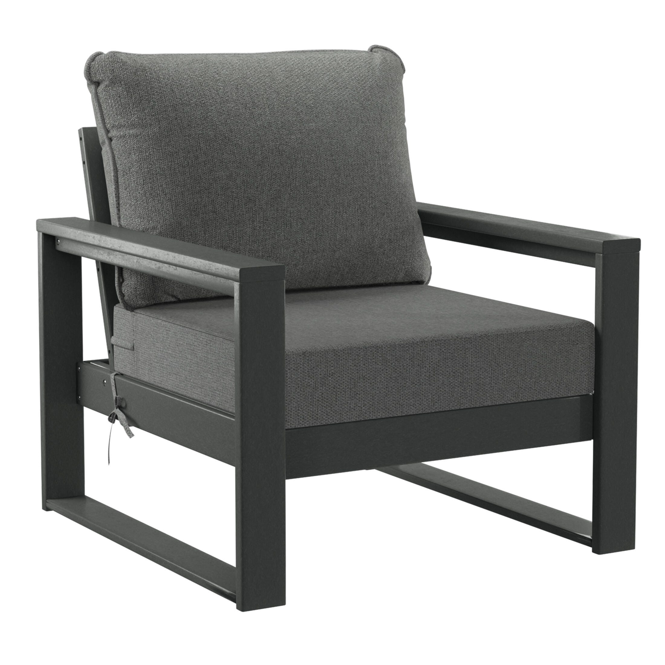 Westin Furniture Endless Outdoor Sofa and 2 Chairs with Coffee Table, Charcoal, large