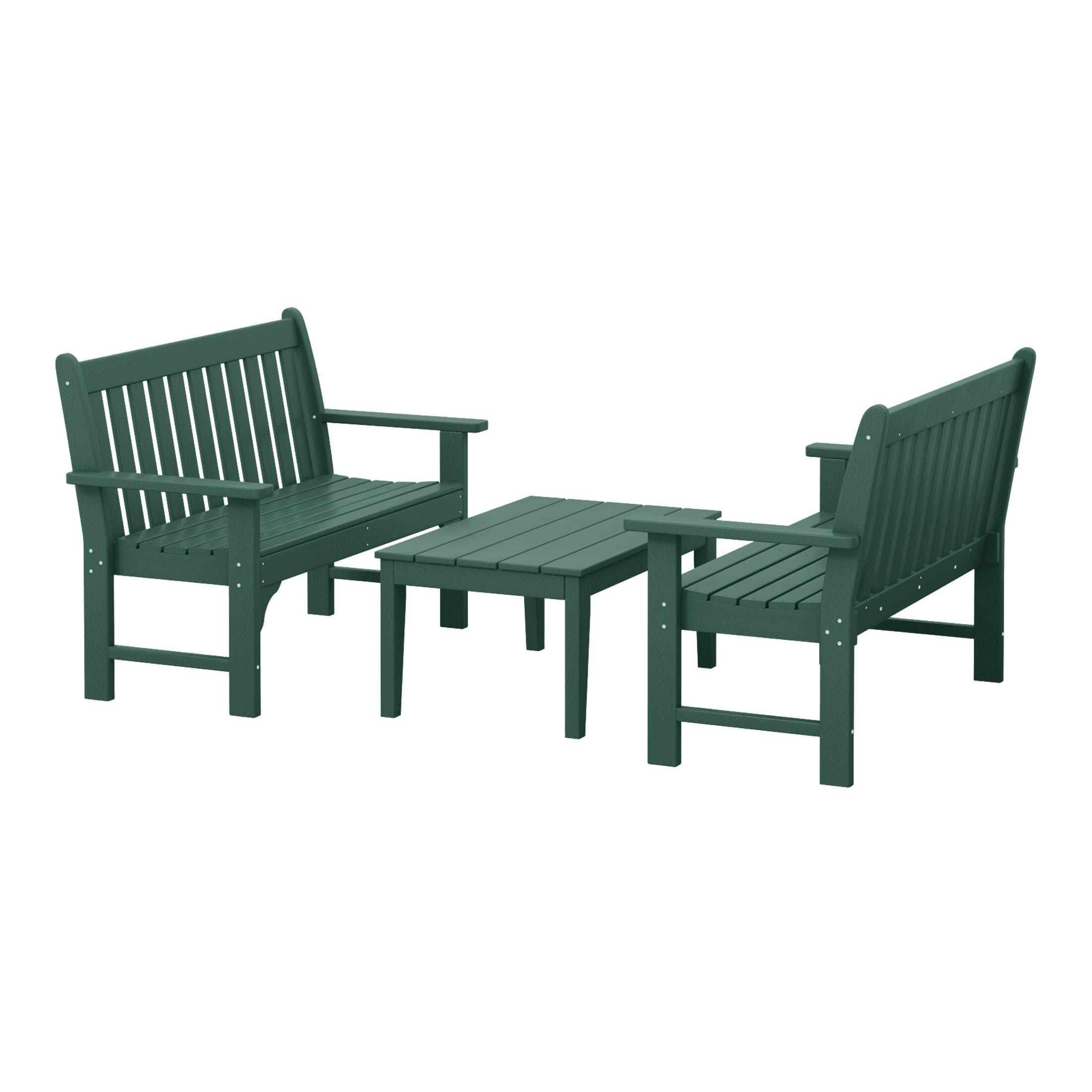 Westin Furniture Laguna Solid Outdoor Conversation Set, Dark Green, large
