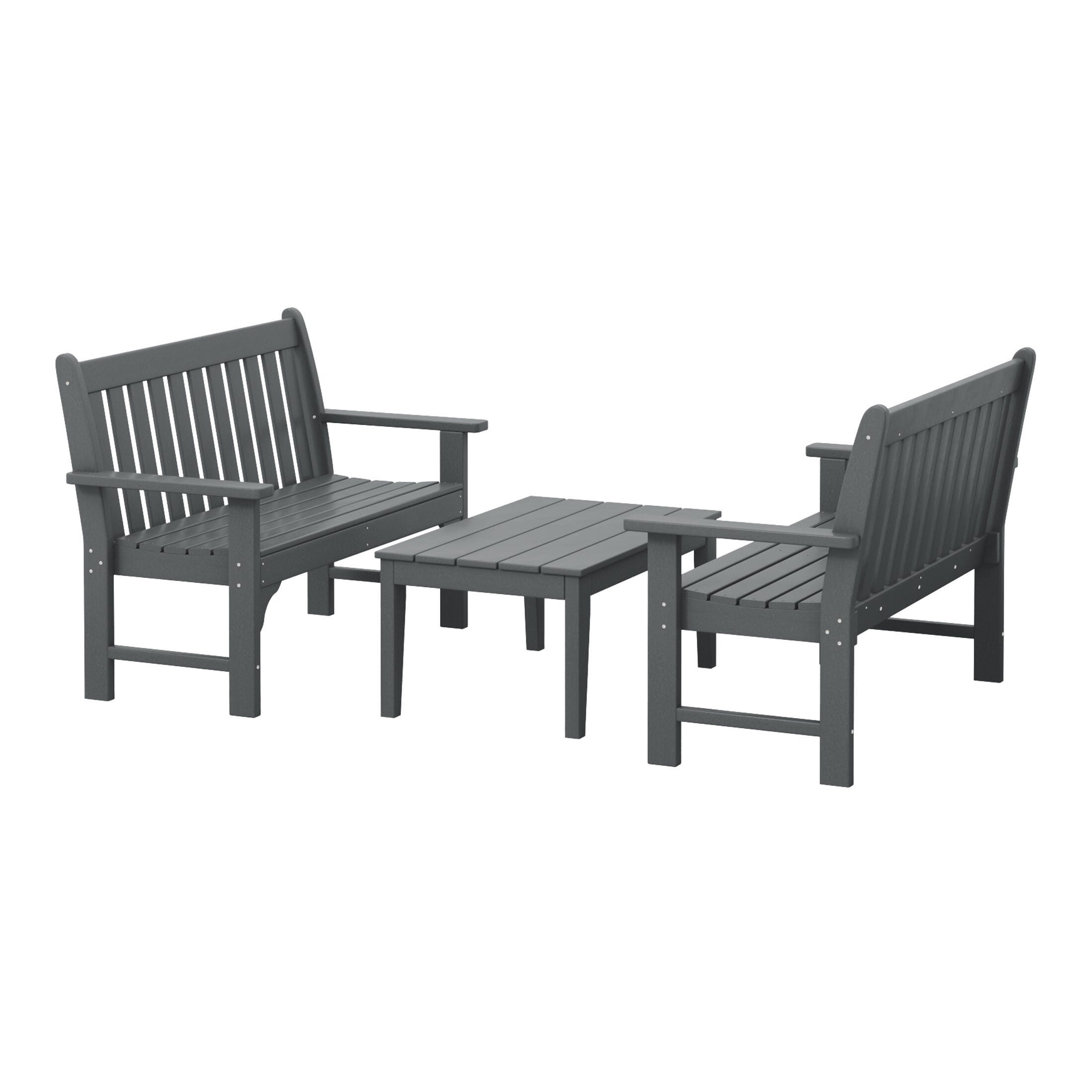 Westin Furniture Laguna Solid Outdoor Conversation Set, Gray, large