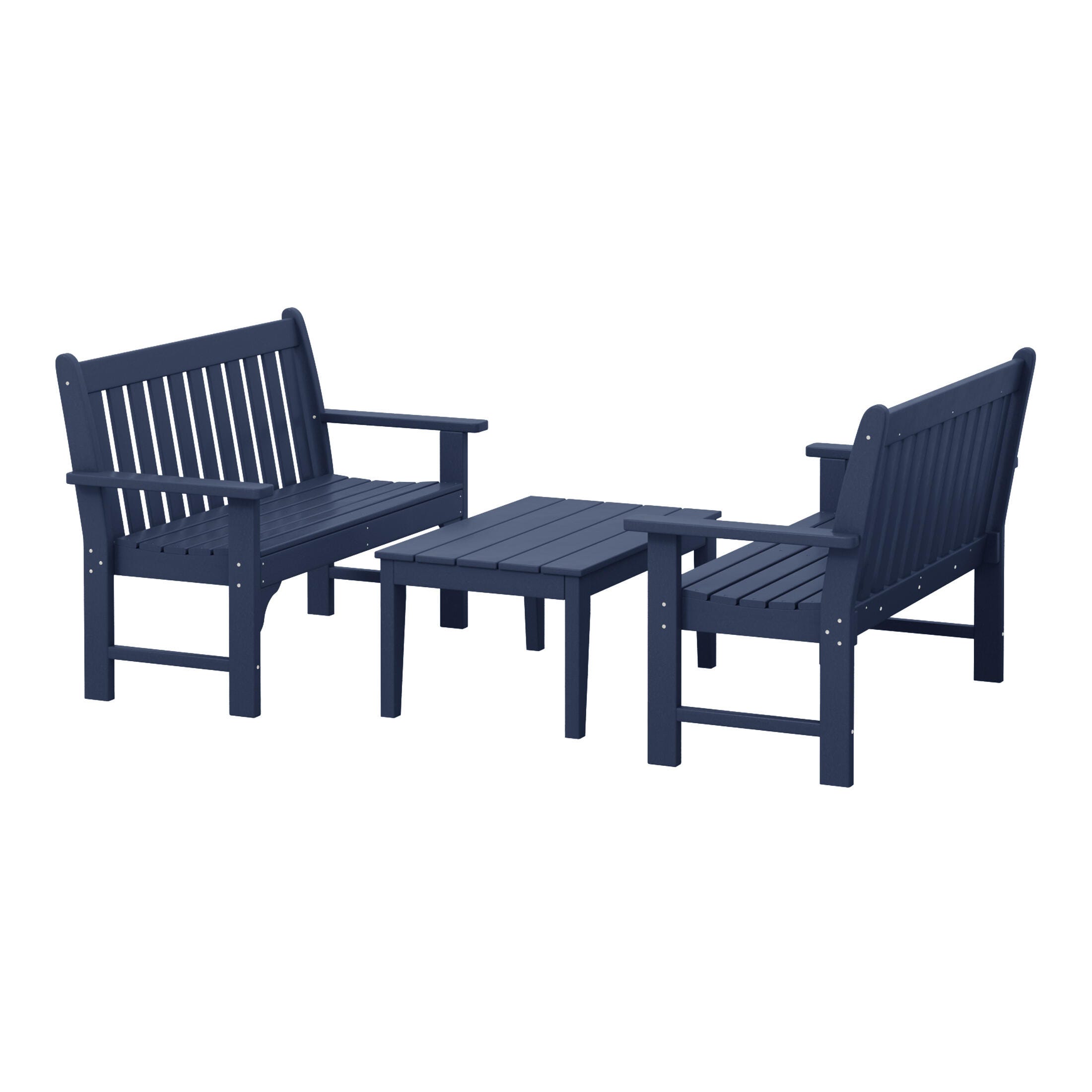 Westin Furniture Laguna Solid Outdoor Conversation Set, Navy Blue, large