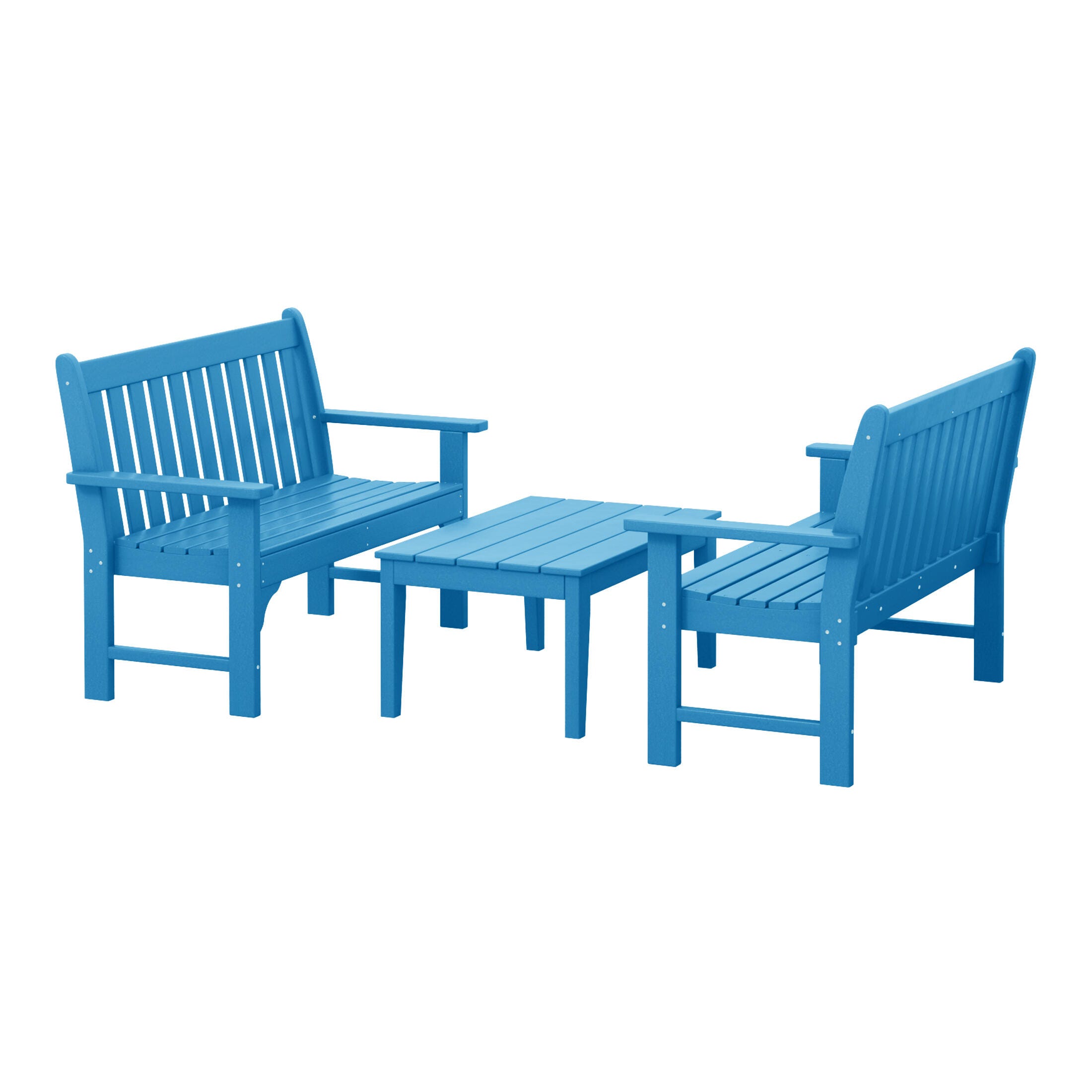 Westin Furniture Laguna Solid Outdoor Conversation Set, Pacific Blue, large