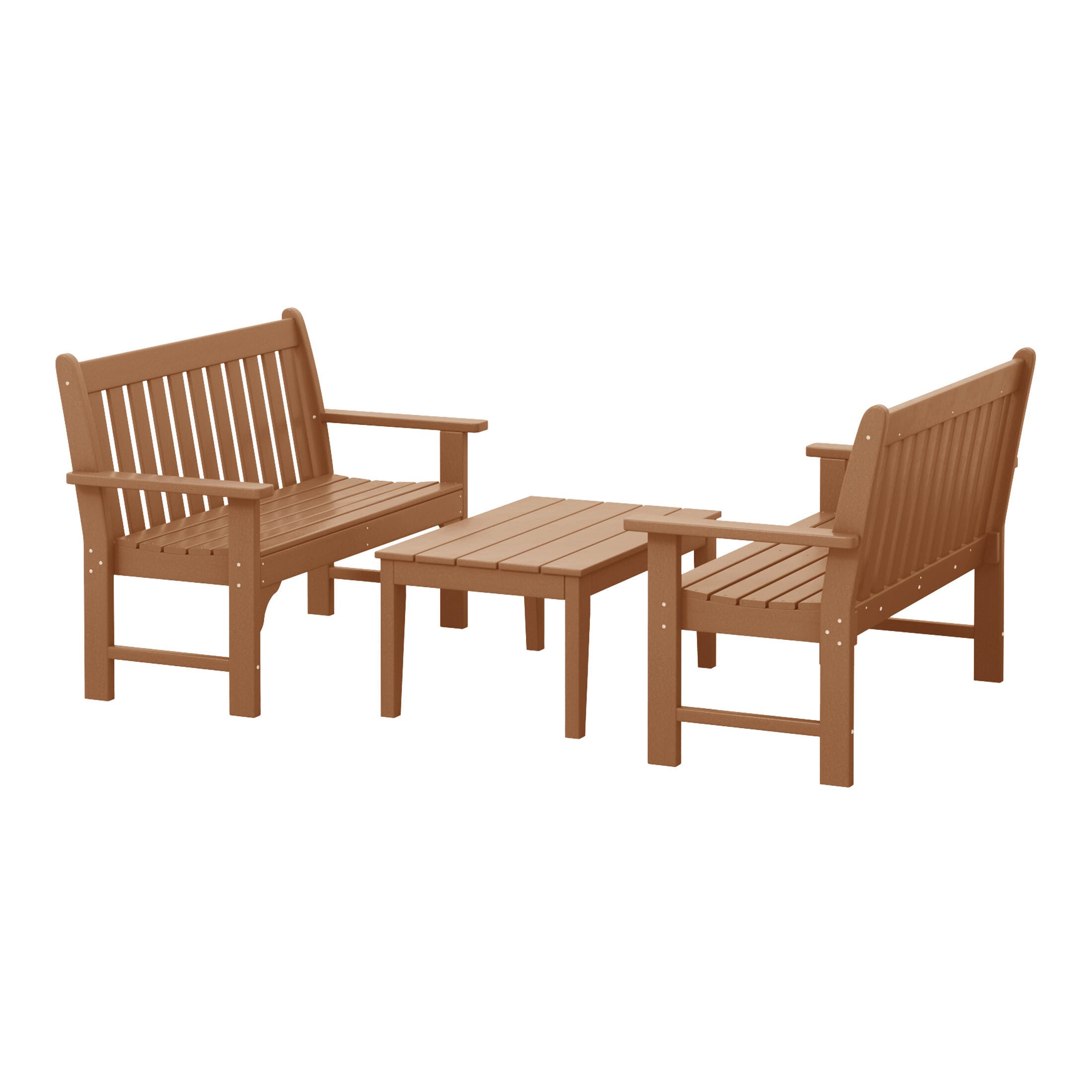 Westin Furniture Laguna Solid Outdoor Conversation Set, Teak, large