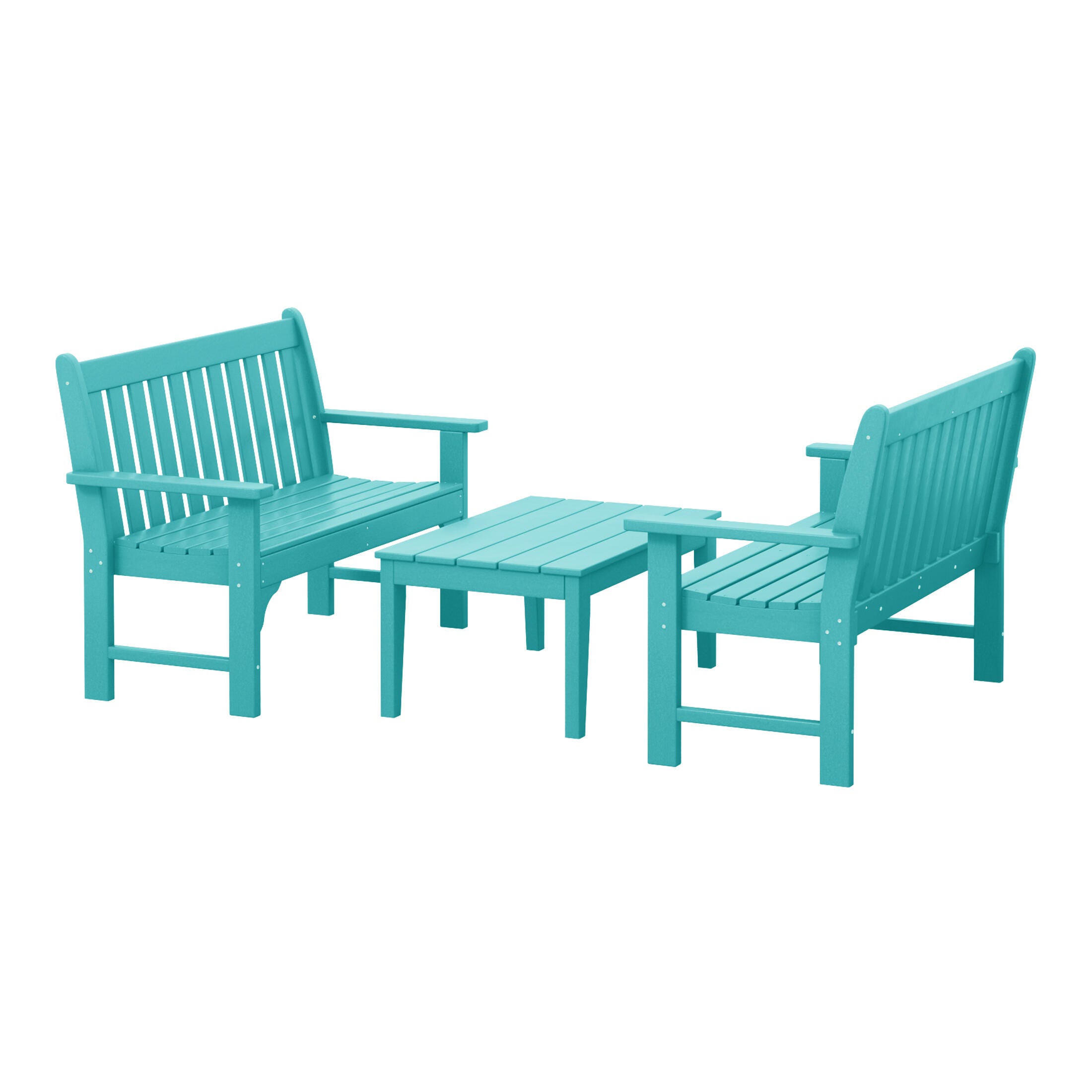 Westin Furniture Laguna Solid Outdoor Conversation Set, Turquoise, large