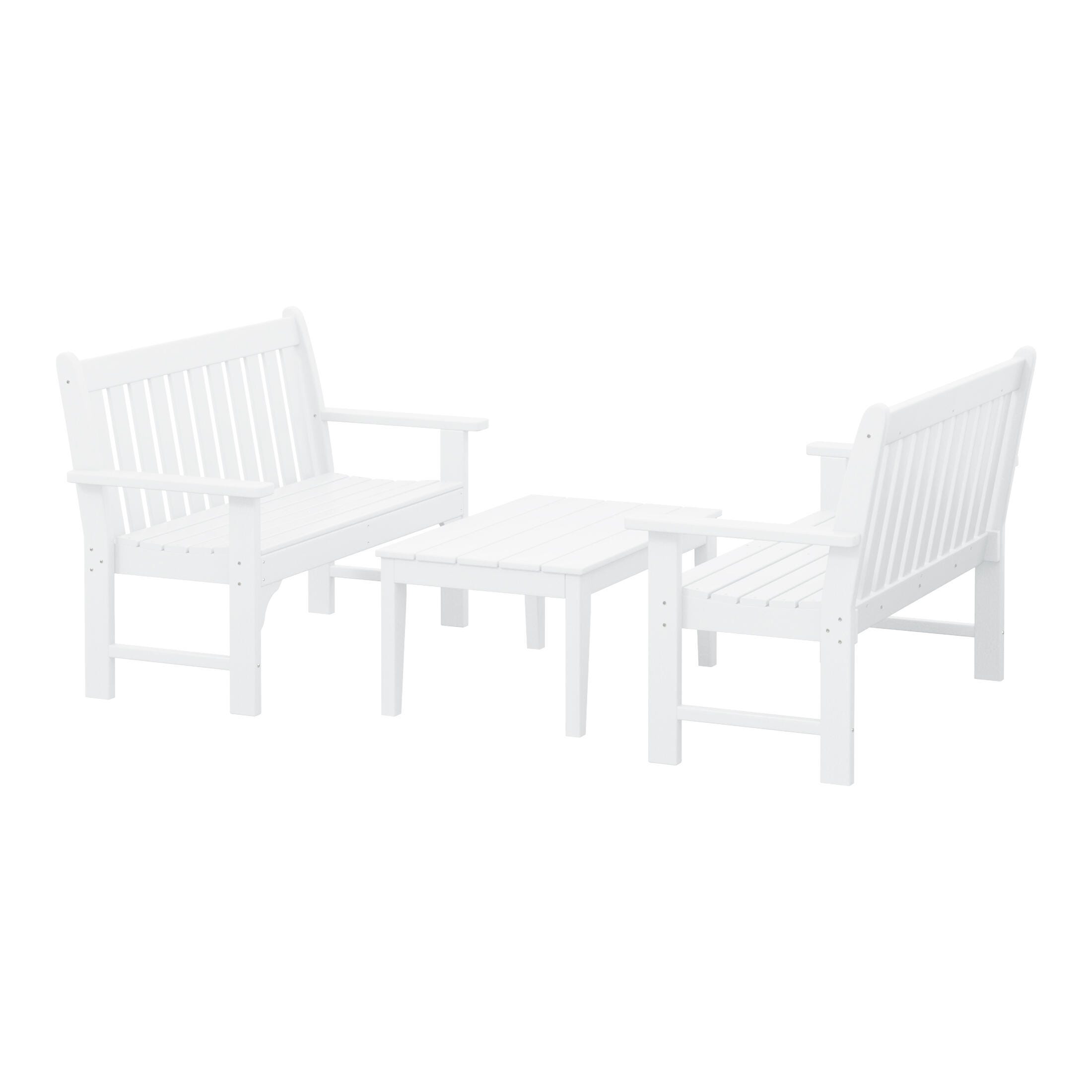 Westin Furniture Laguna Solid Outdoor Conversation Set, White, large
