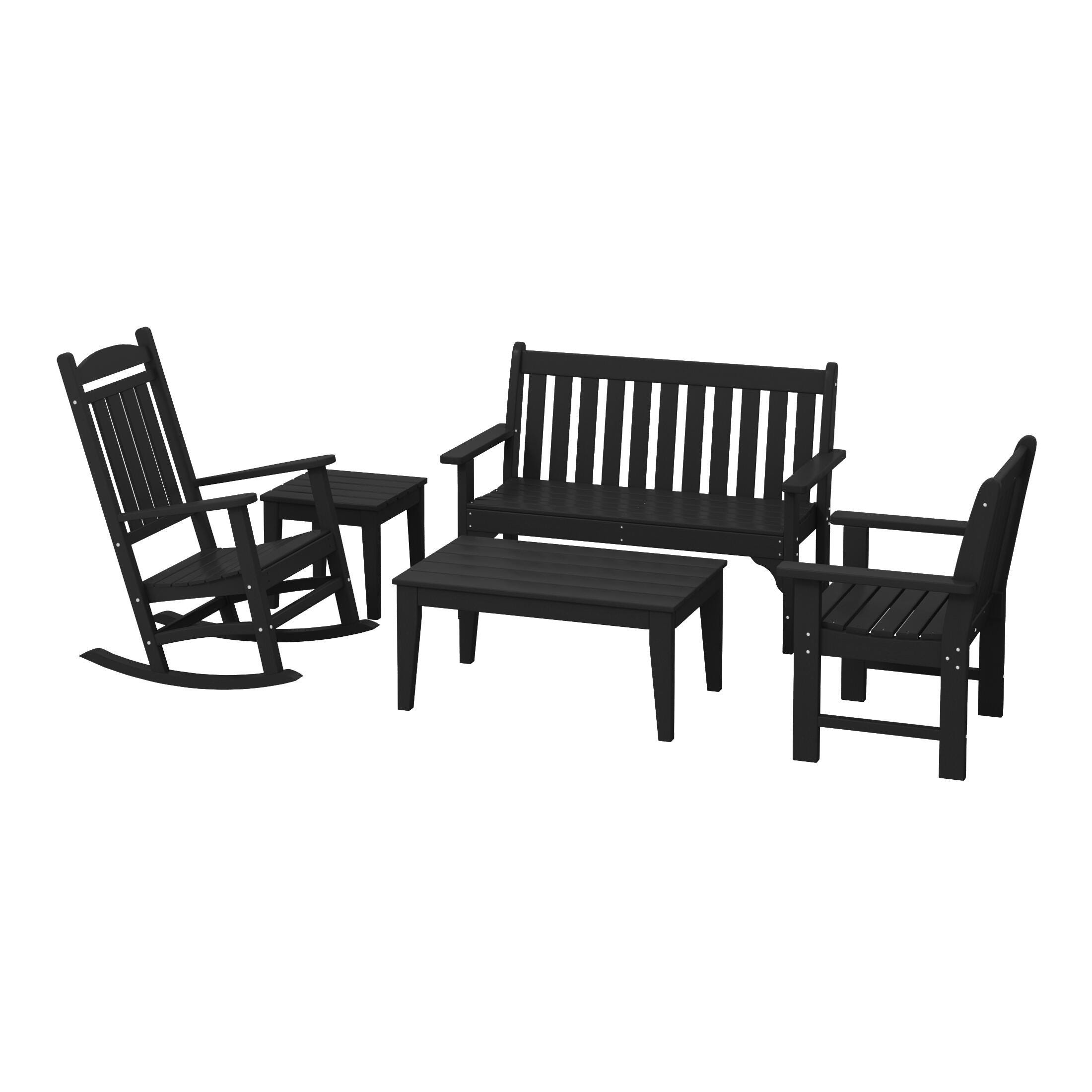 Westin Furniture Laguna Outdoor Conversation Set, Black, large