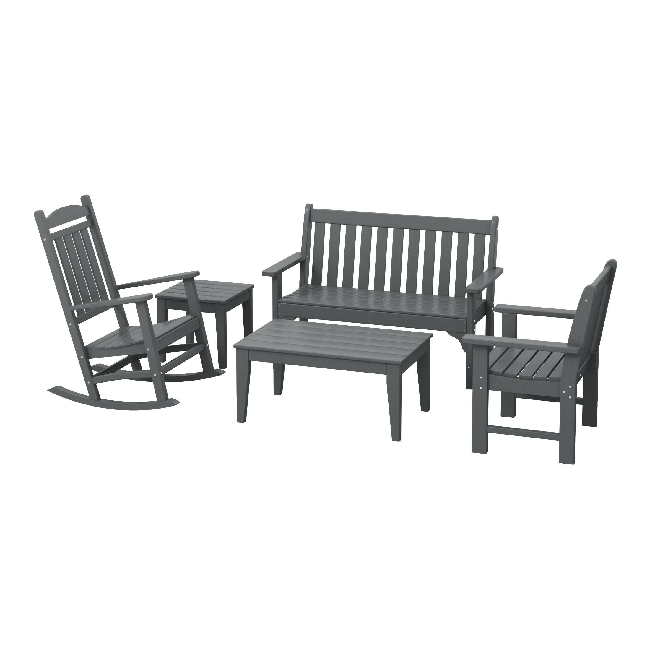 Westin Furniture Laguna Outdoor Conversation Set, Gray, large
