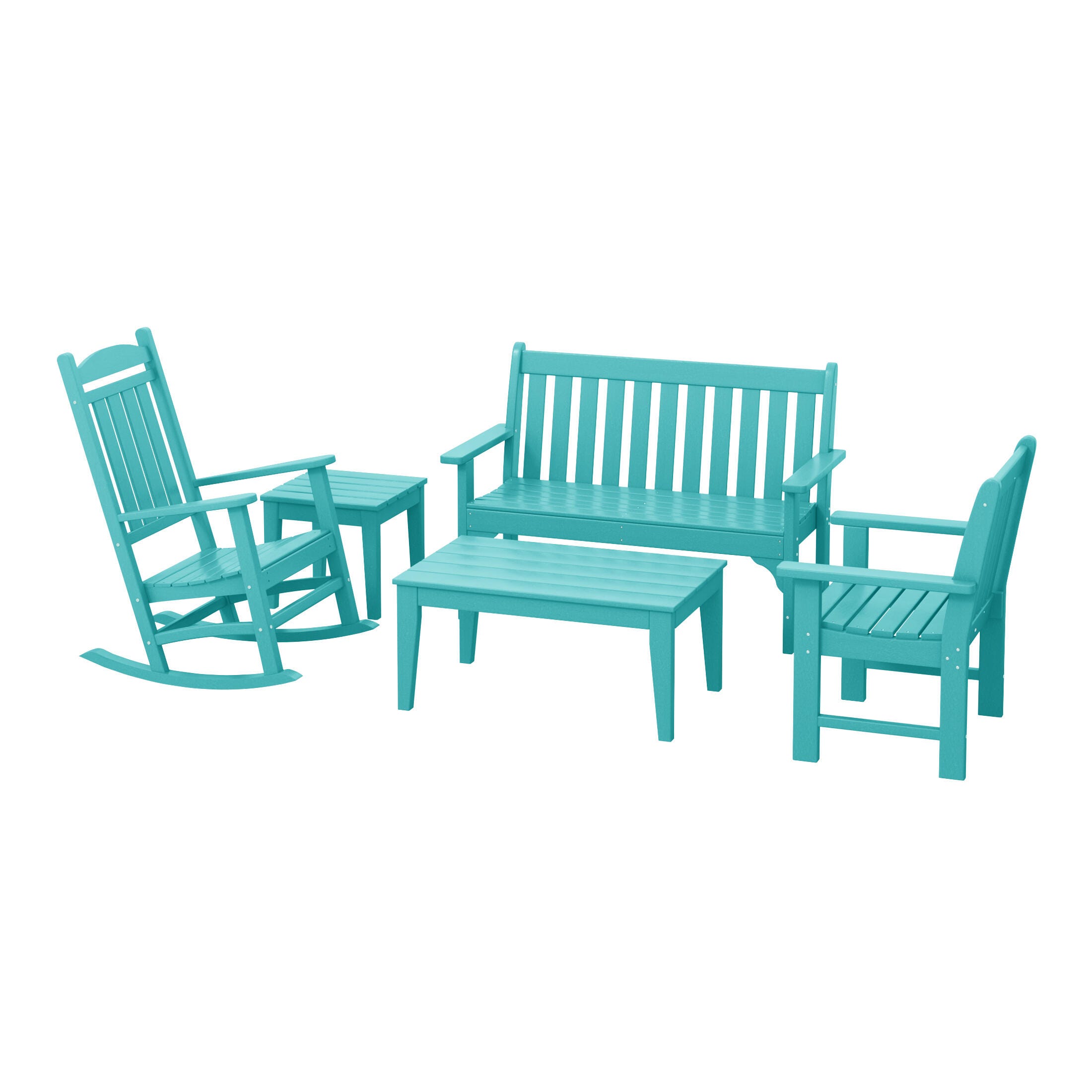 Westin Furniture Laguna Outdoor Conversation Set, Turquoise, large