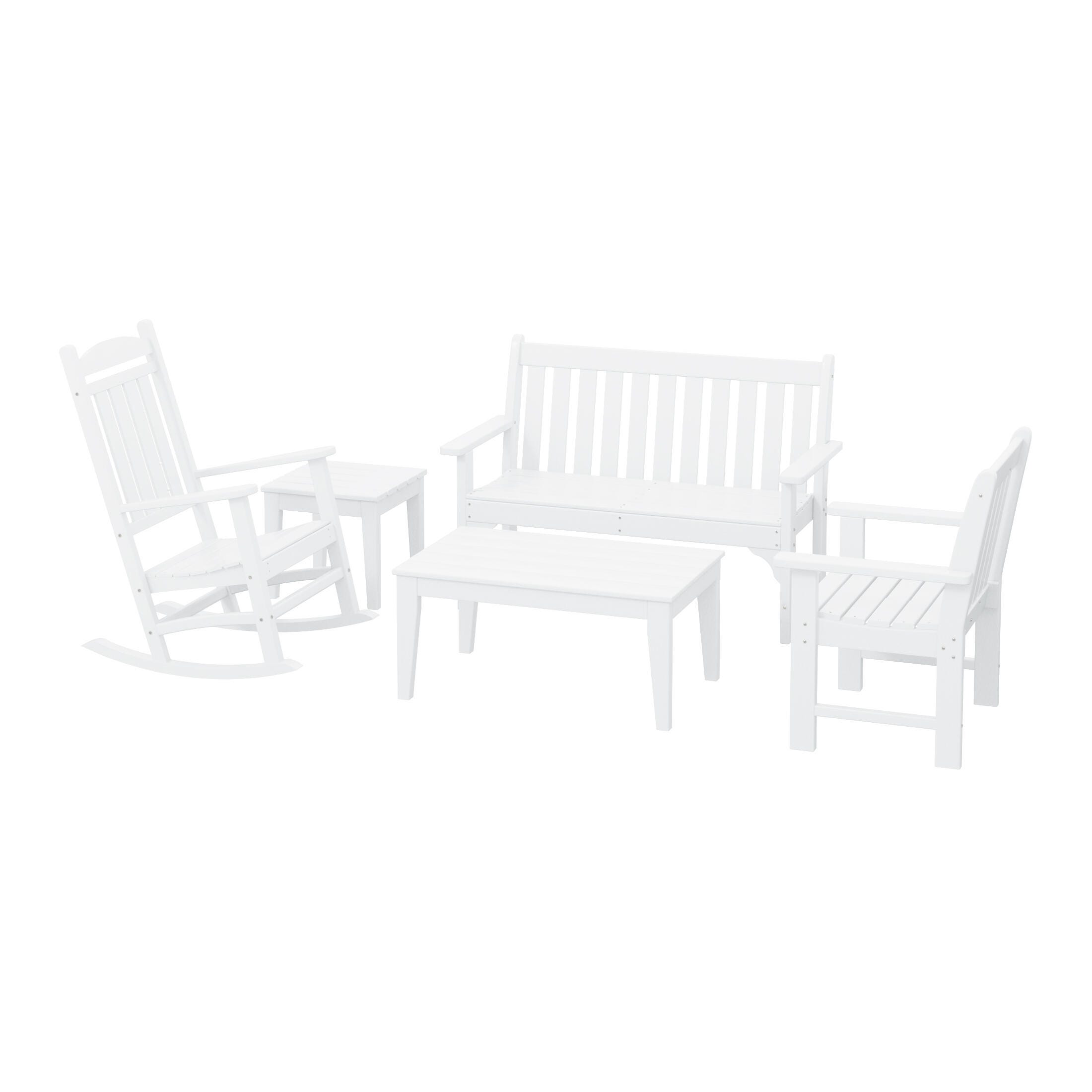 Westin Furniture Laguna Outdoor Conversation Set, White, large