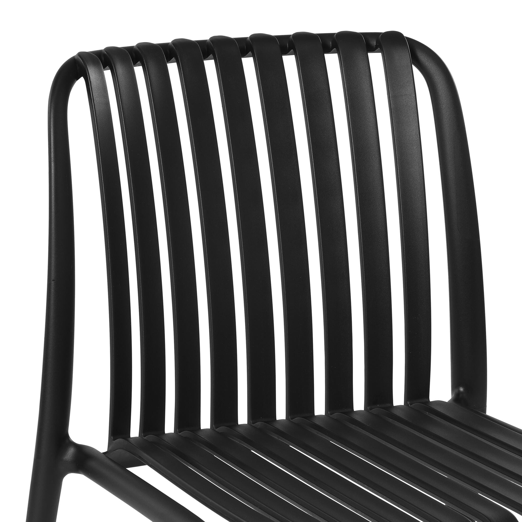 Westin Furniture Harlow Rectangular Outdoor Dining Table and 6 Chairs, Black, large