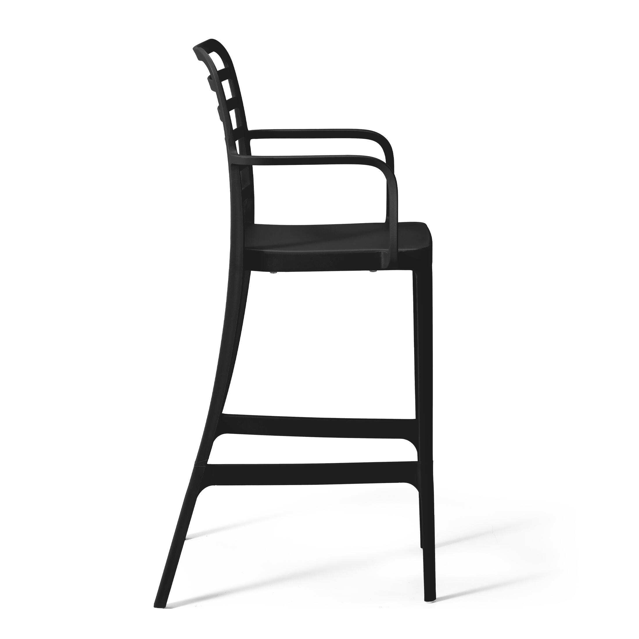Westin Furniture Solene Outdoor Bar Table and 2 Barstools, Black, large