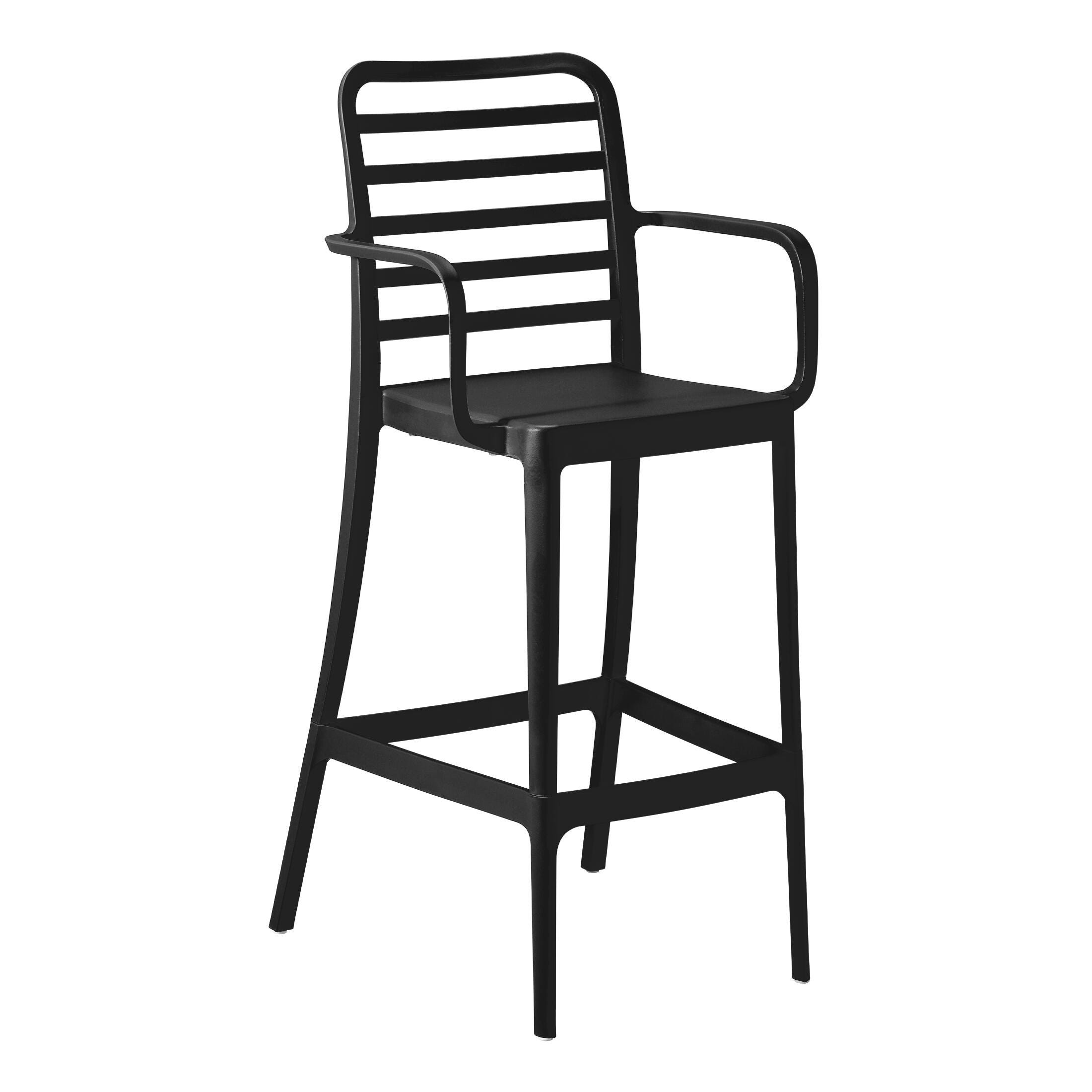 Westin Furniture Solene Outdoor Bar Table and 2 Barstools, Black, large