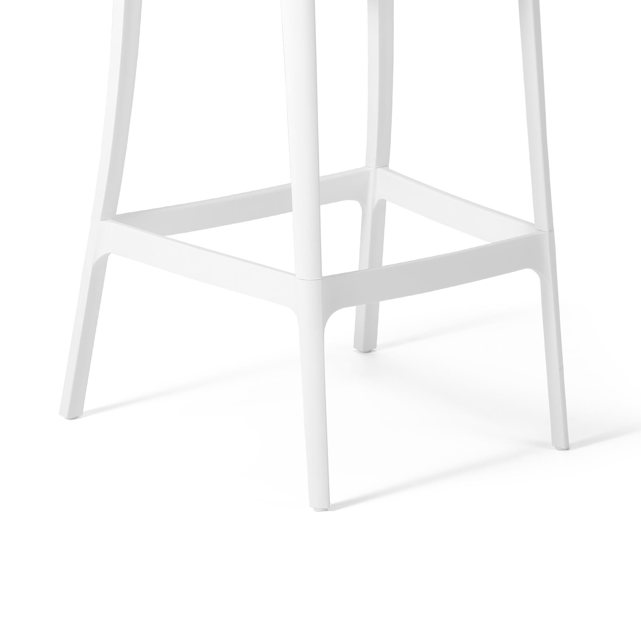 Westin Furniture Solene Outdoor Bar Table and 2 Barstools, White, large