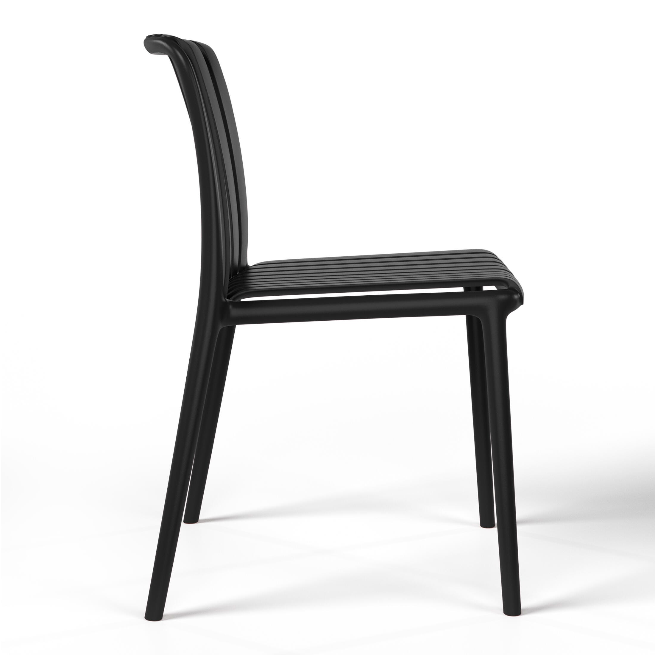 Westin Furniture Harlow Round Outdoor Dining Table and 4 Chairs, Black, large