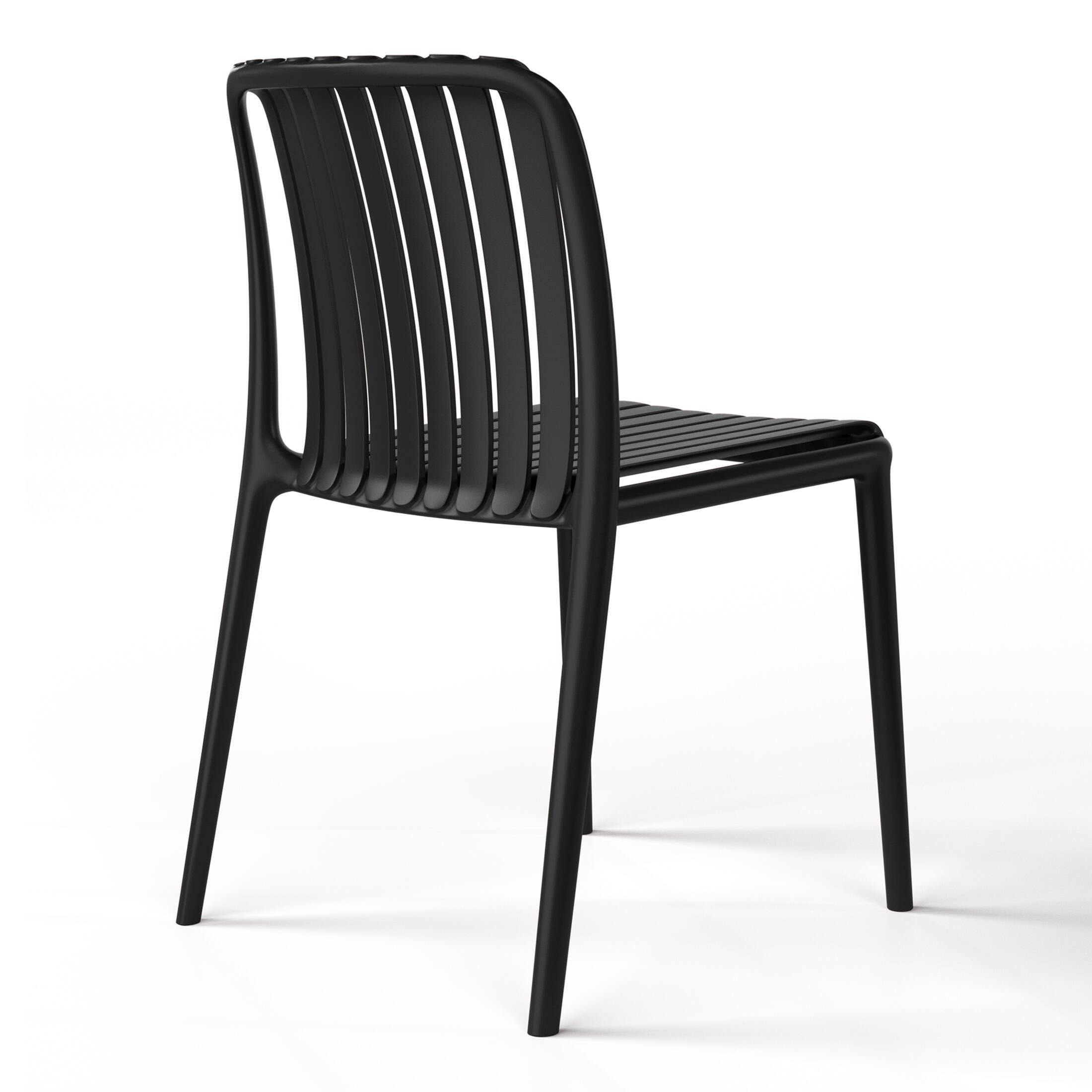 Westin Furniture Harlow Round Outdoor Dining Table and 4 Chairs, Black, large