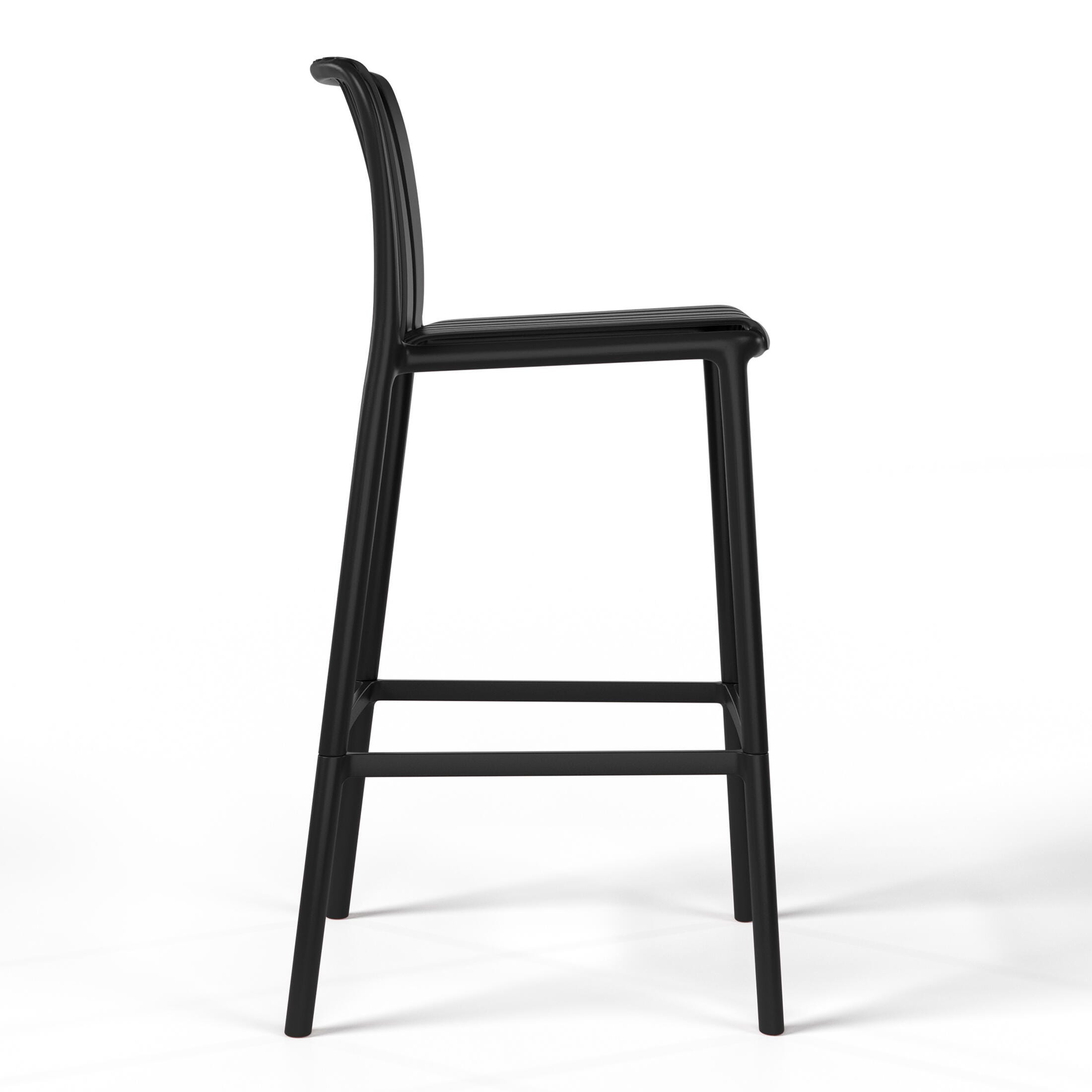Westin Furniture Soleil Outdoor Bar Table and 2 Barstools, Black, large