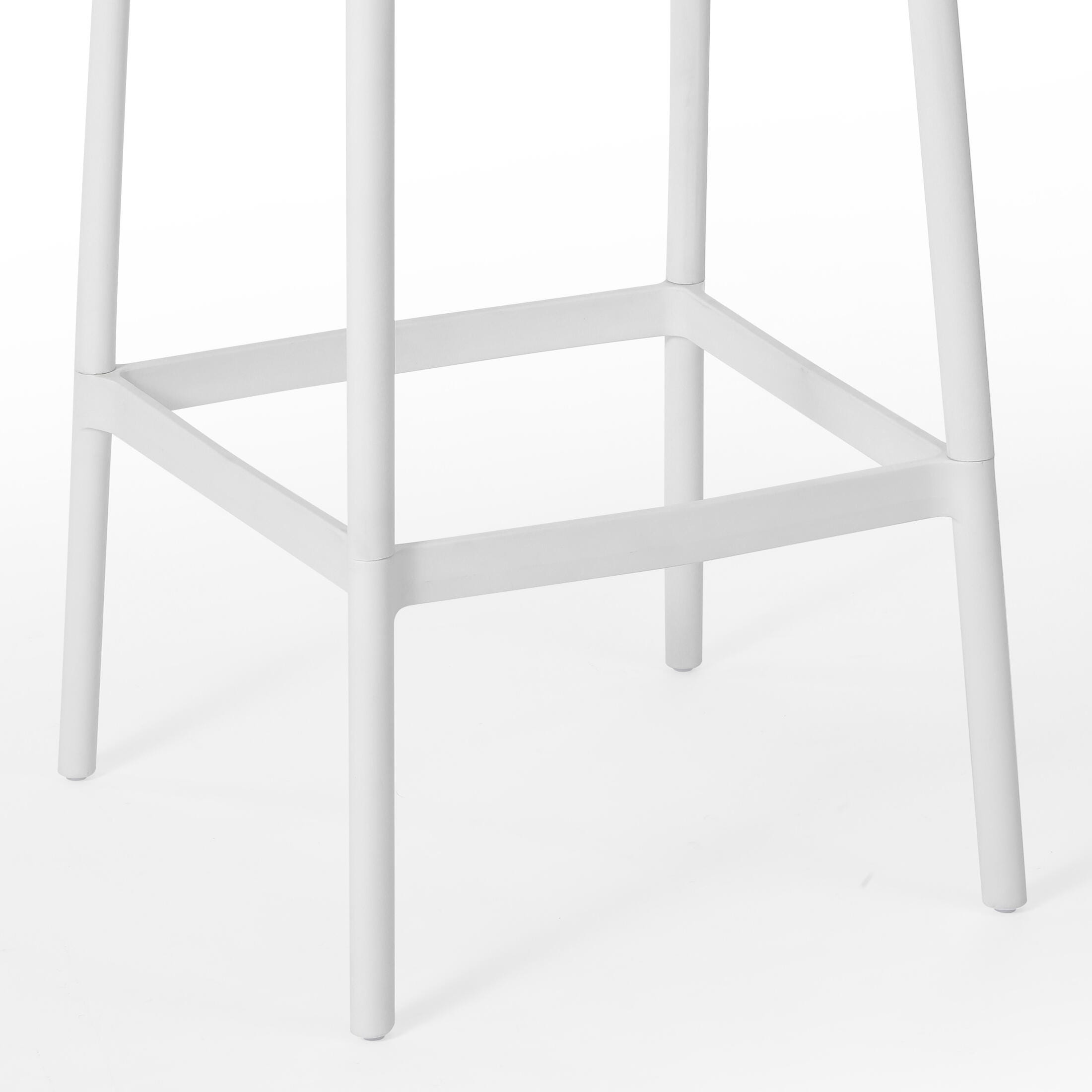 Westin Furniture Soleil Outdoor Bar Table and 2 Barstools, White, large