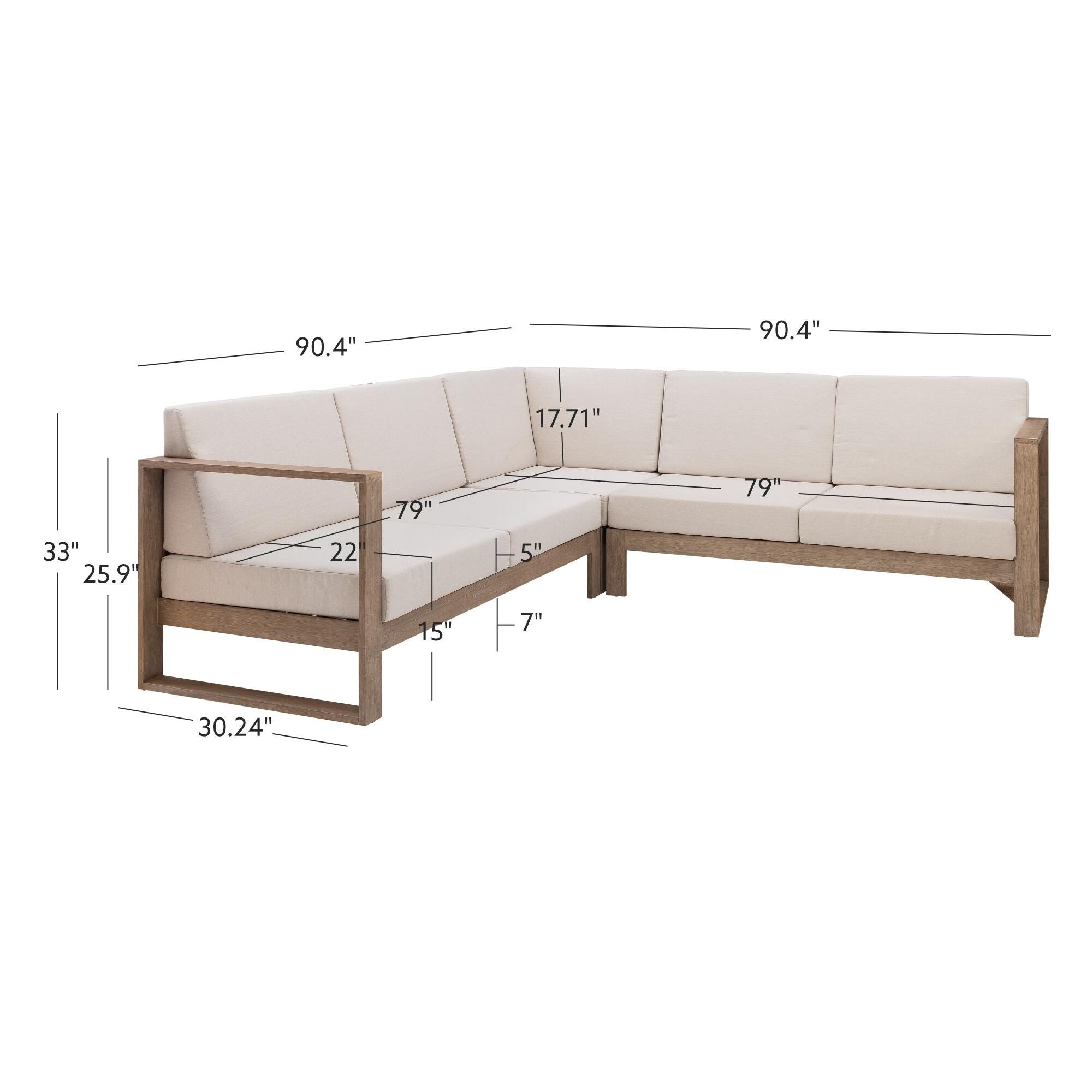Linon Isles 3 Piece Outdoor  Sectional, , large