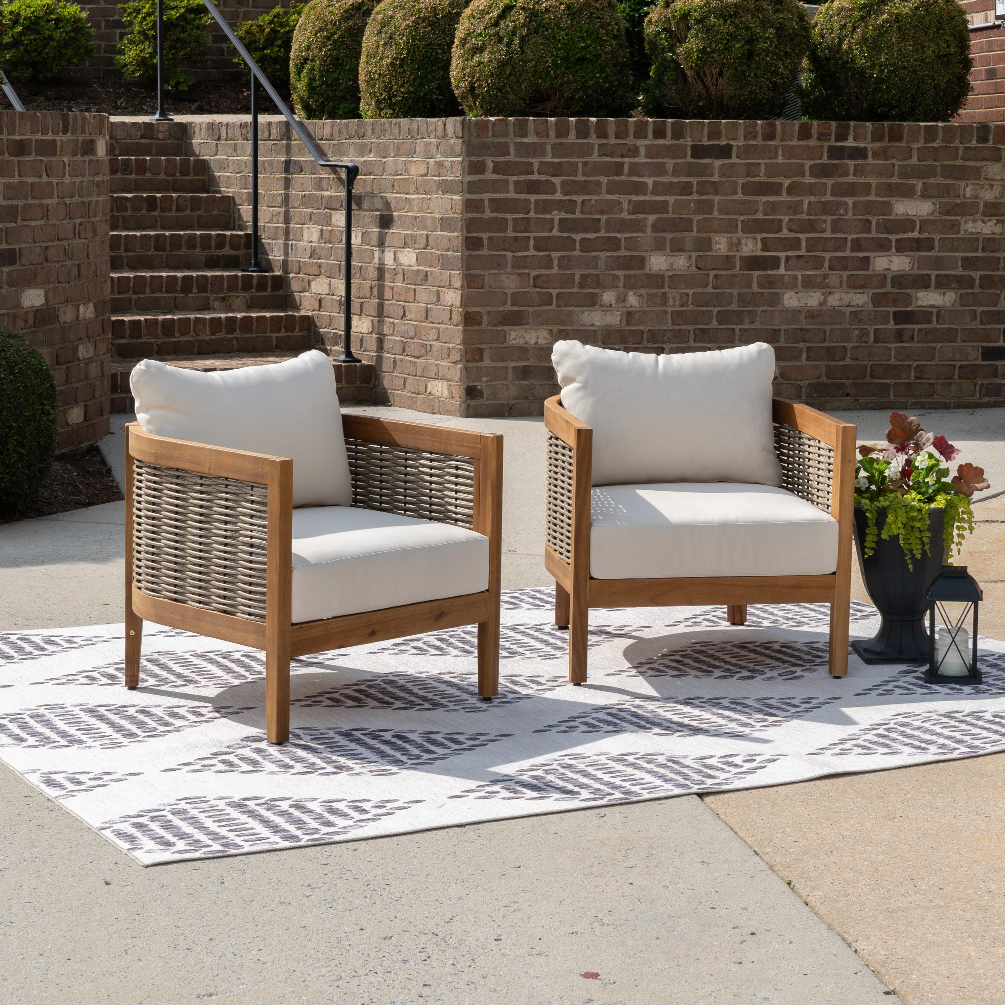Linon Athens Outdoor Lounge Chair (Set of 2), , rollover