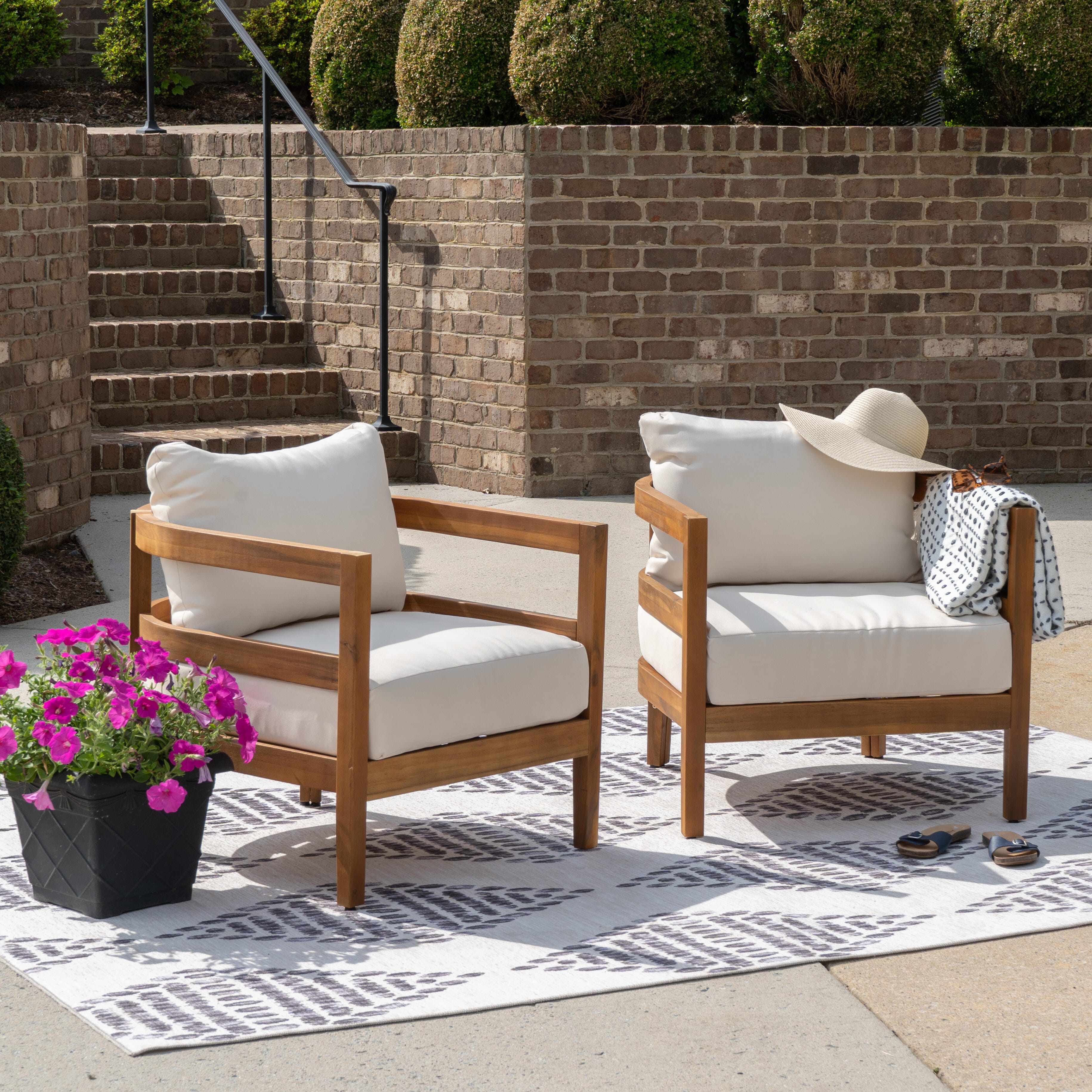 Linon Creston Outdoor Lounge Chair (Set of 2), , rollover