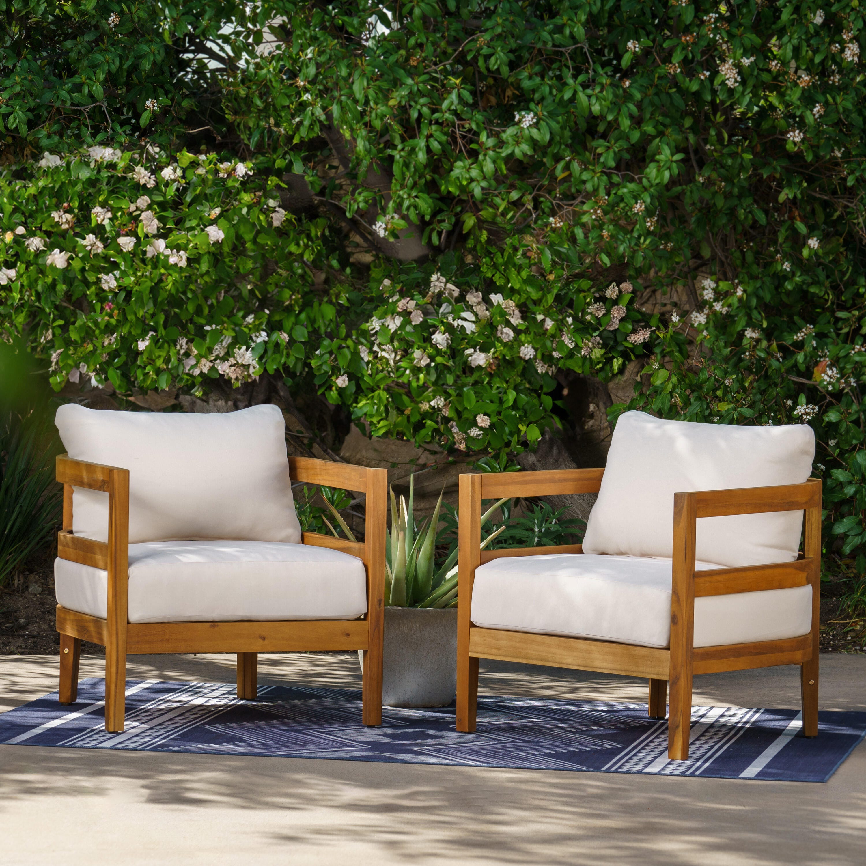 Linon Creston Outdoor Lounge Chair (Set of 2), , large