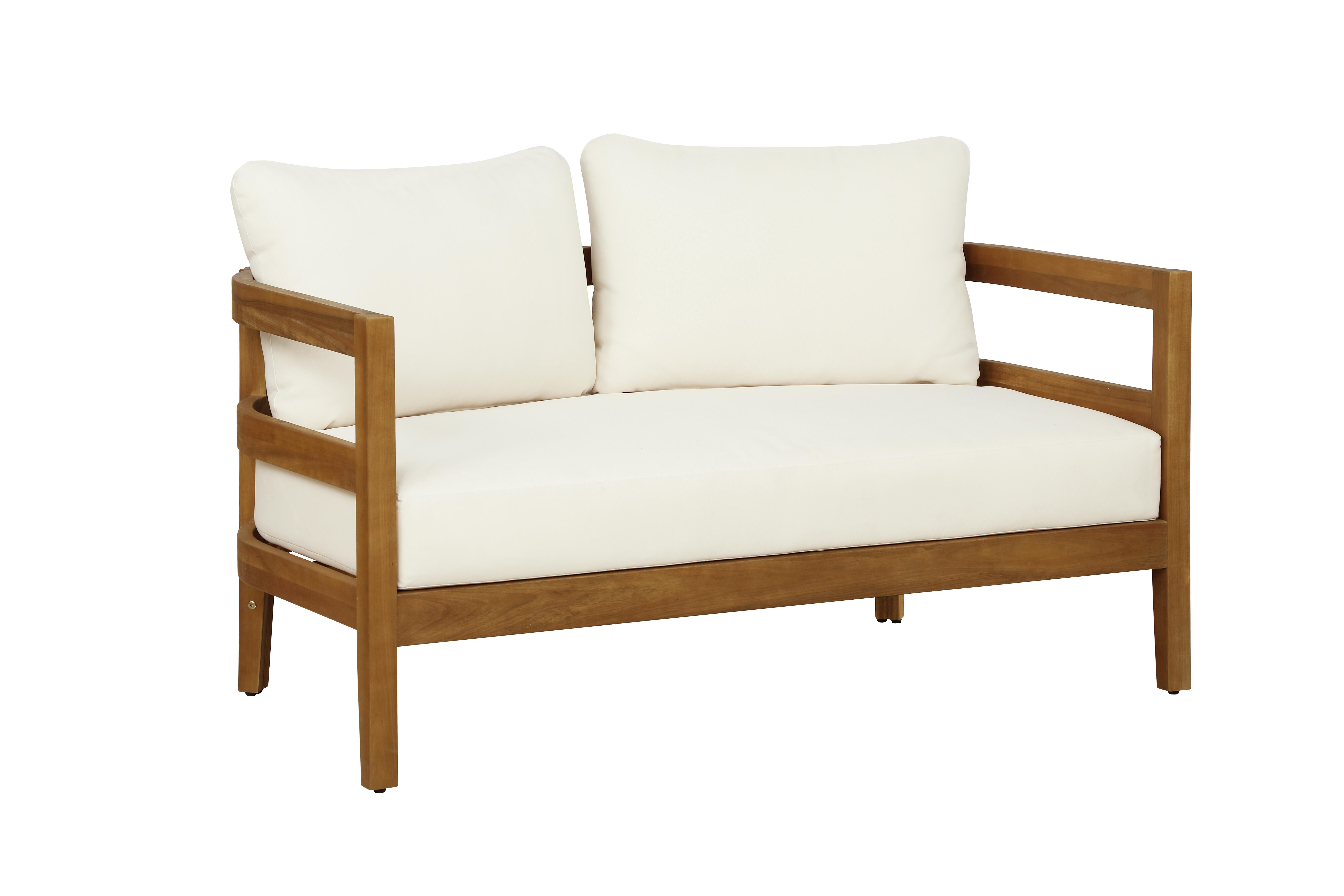 Linon Creston Outdoor Loveseat and 2 Armchairs with Cocktail Table, , large