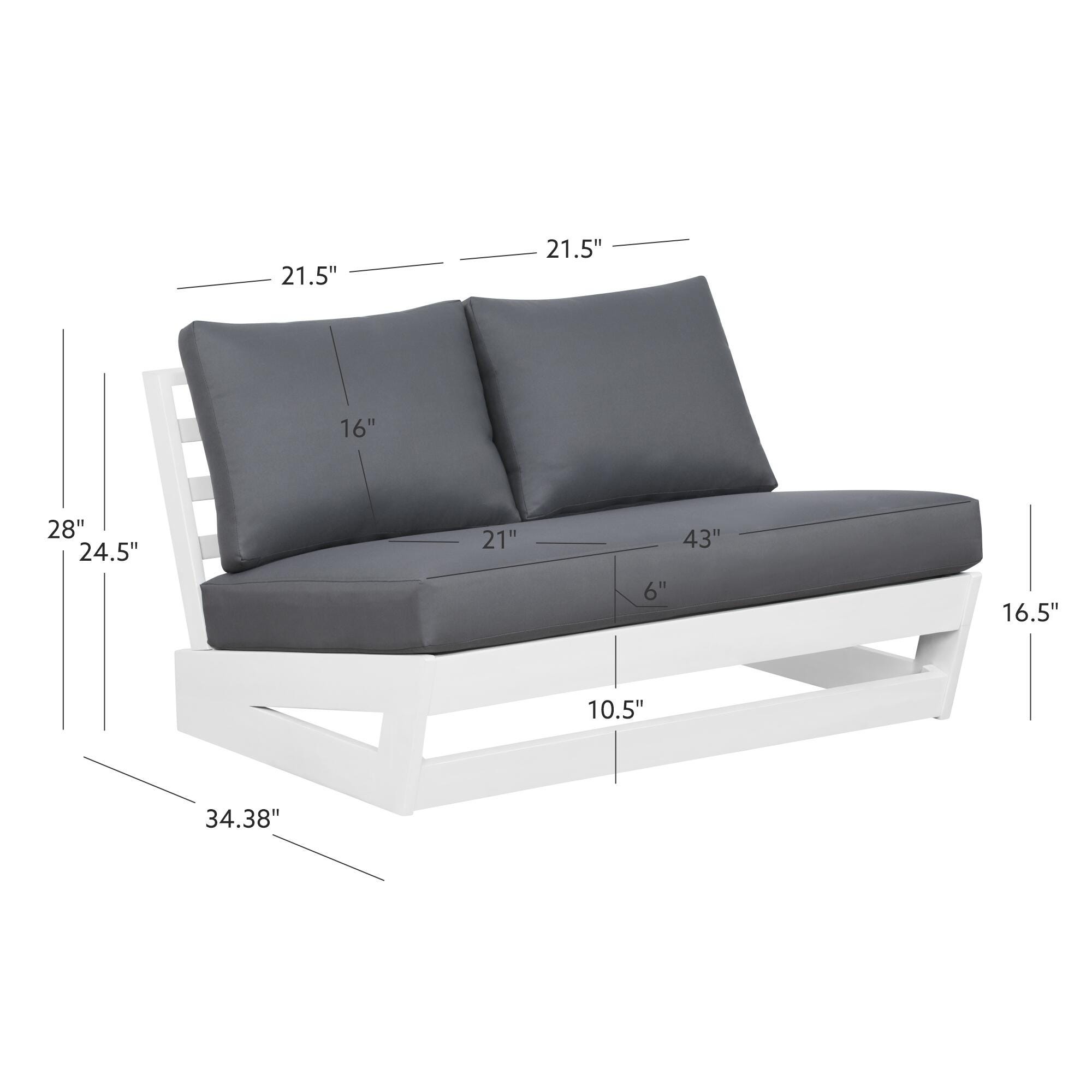 Linon Carmel Outdoor Conversation Set, White/Gray, large