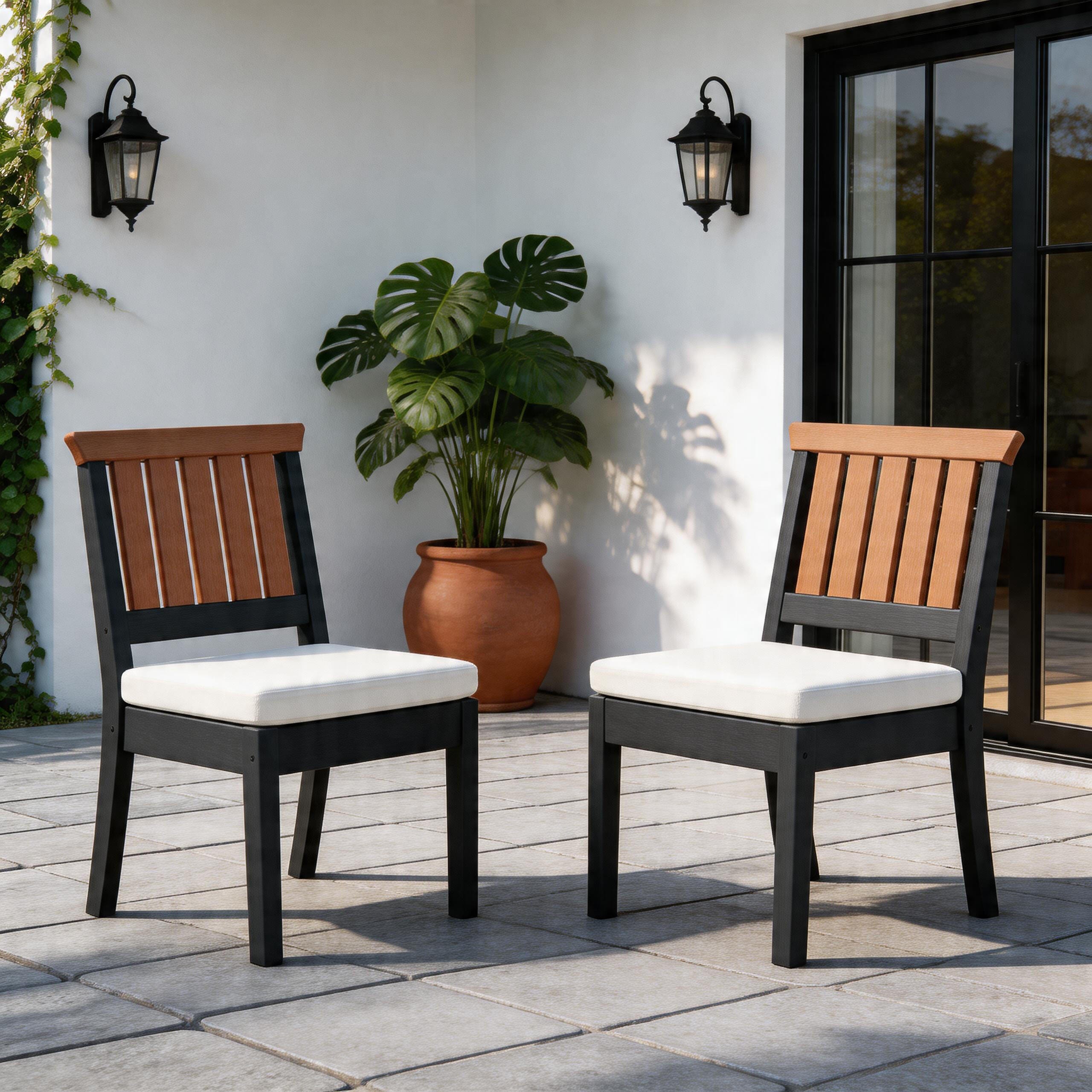 A-Eco Living Outdoor Armless Dining Chair (Set of 2)