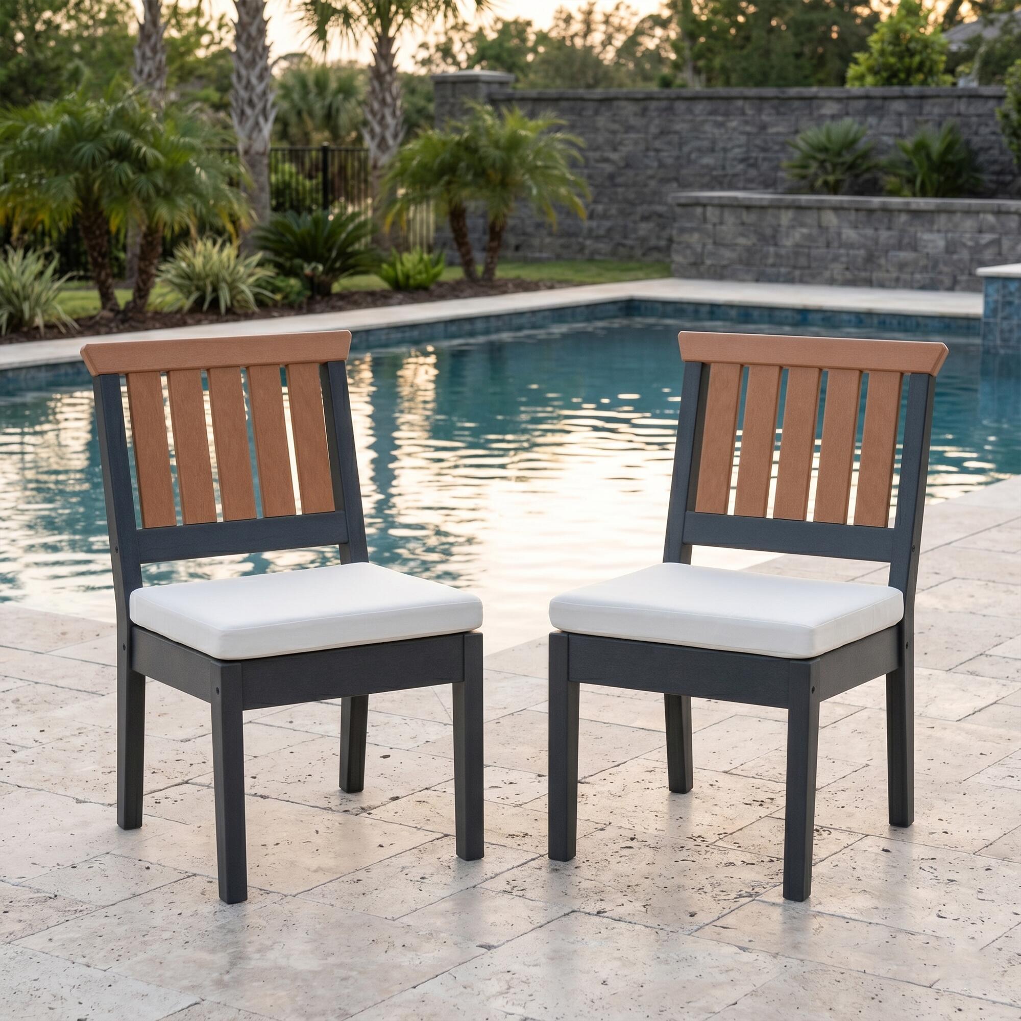 A-Eco Living Outdoor Armless Dining Chair (Set of 2), , large