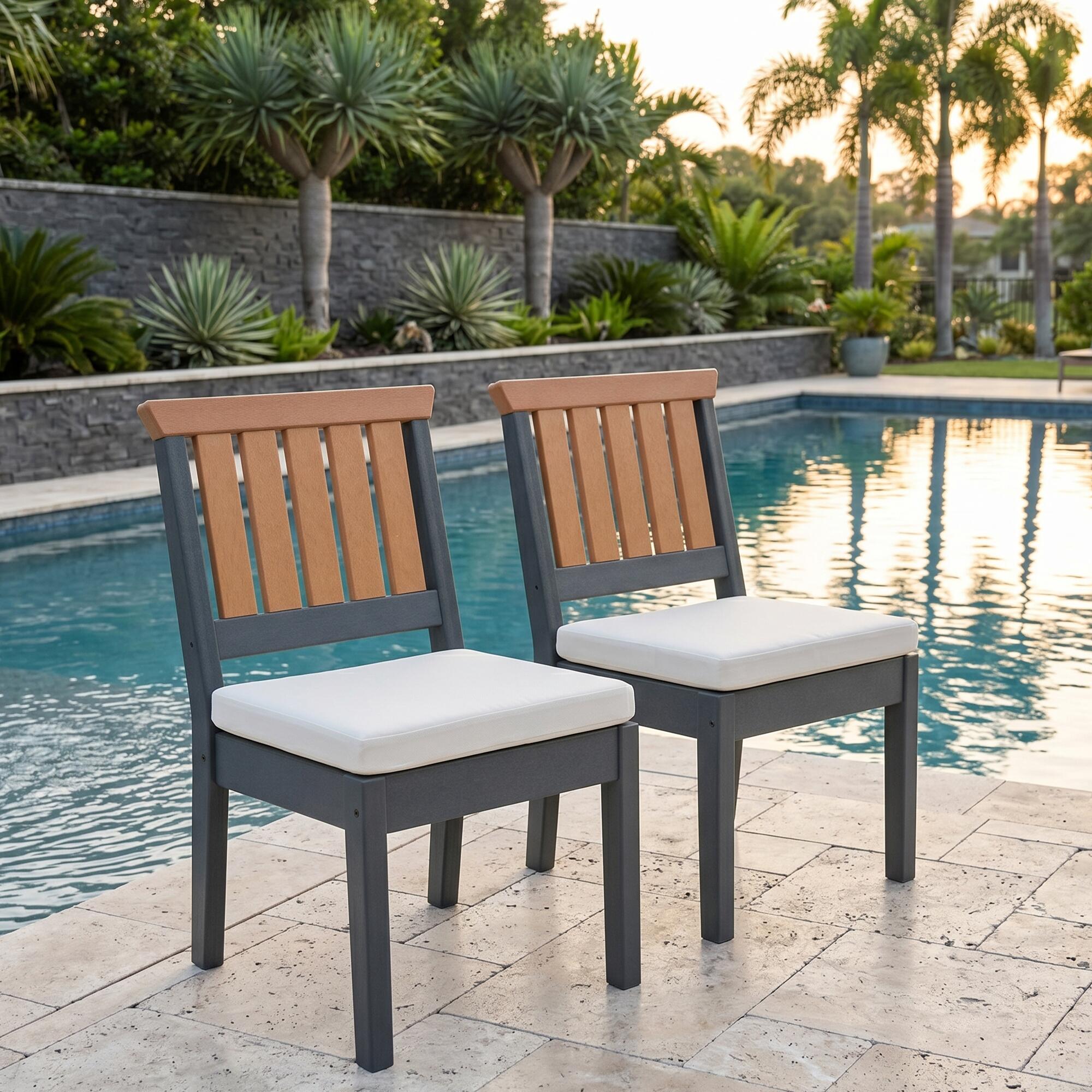 A-Eco Living Outdoor Armless Dining Chair (Set of 2), , large