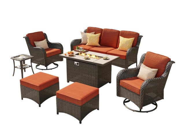 HOMLUX Outdoor Conversation Set with Fire Pit Table