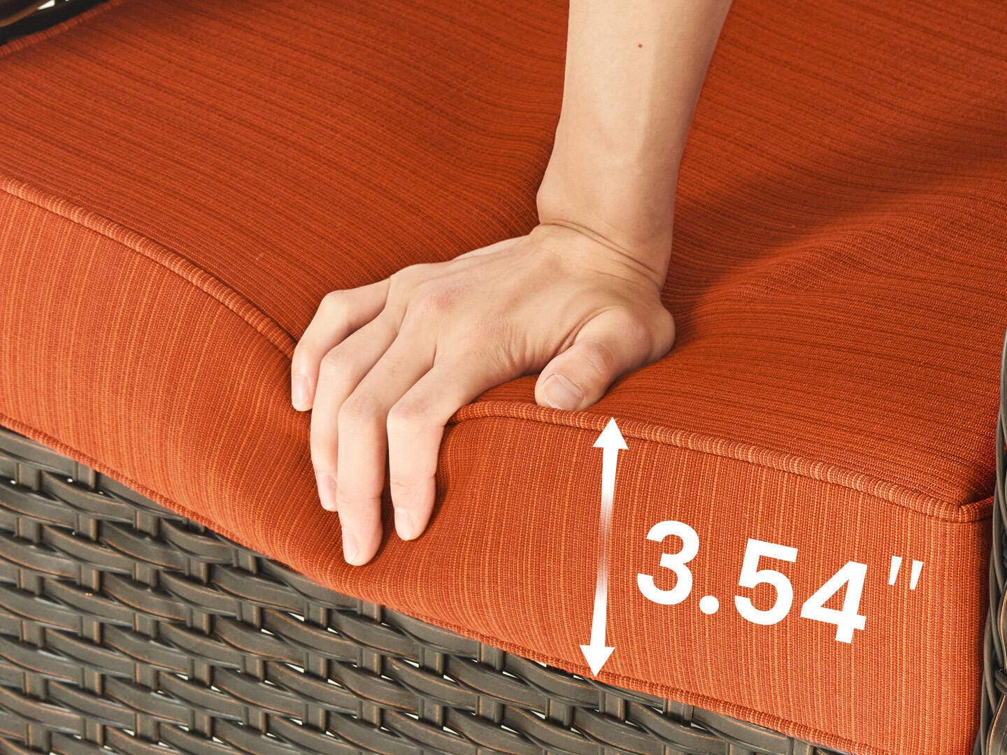 HOMLUX Outdoor Conversation Set with Fire Pit Table, Orange, large