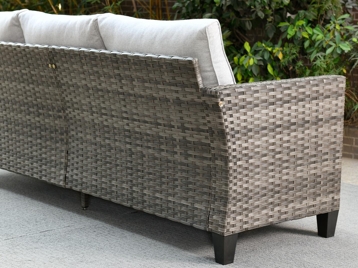 HOMLUX Solid Outdoor Conversation Set with Fire Pit Table, Gray, large