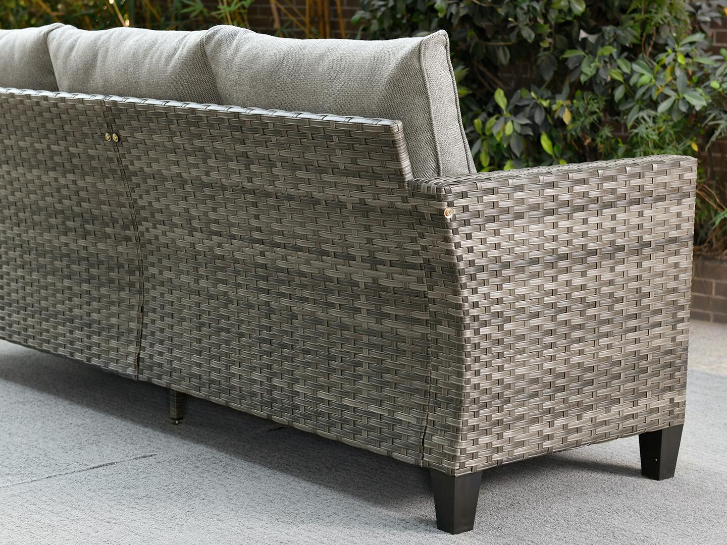 HOMLUX Solid Outdoor Conversation Set with Fire Pit Table, Dark Gray, large