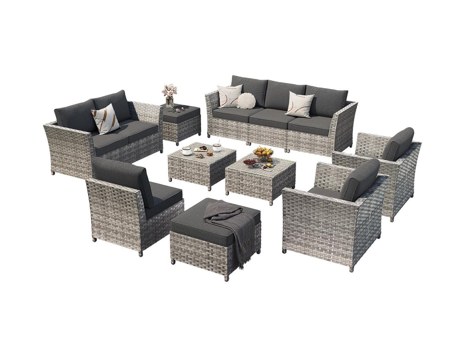 HOMLUX Outdoor Conversation Set, Gray, large