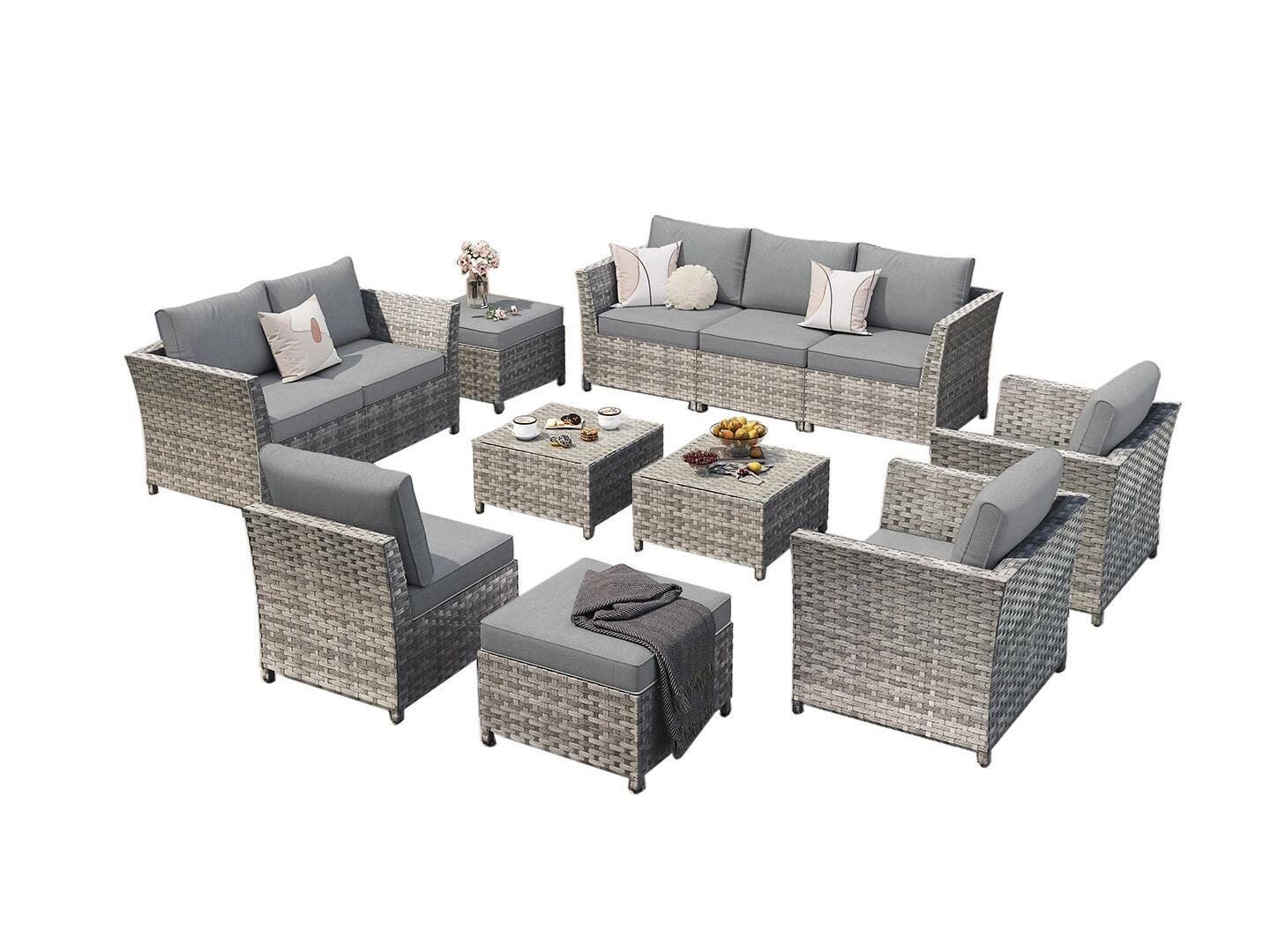 HOMLUX Outdoor Conversation Set, Dark Gray, large