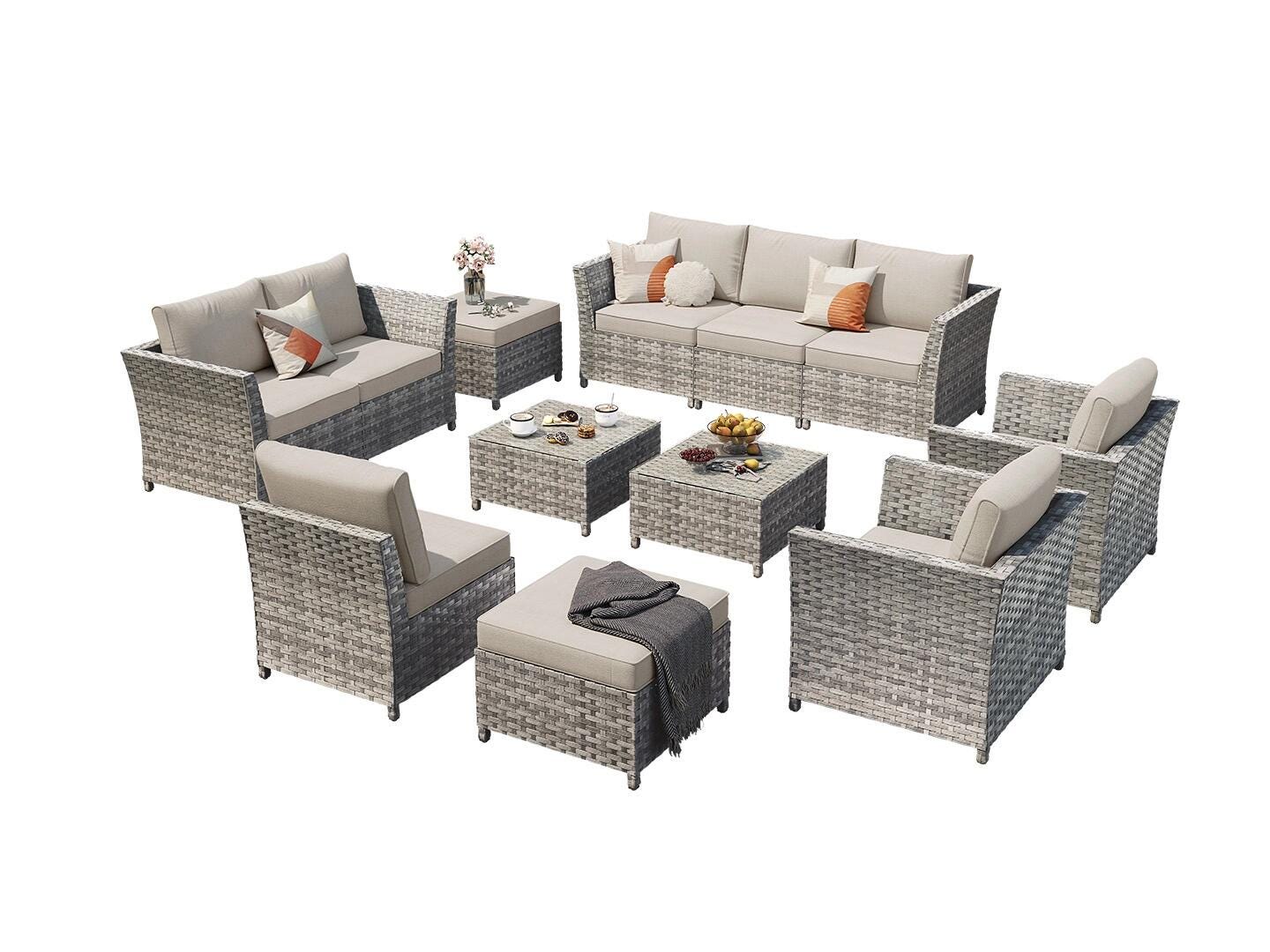 HOMLUX Outdoor Conversation Set, Beige, large