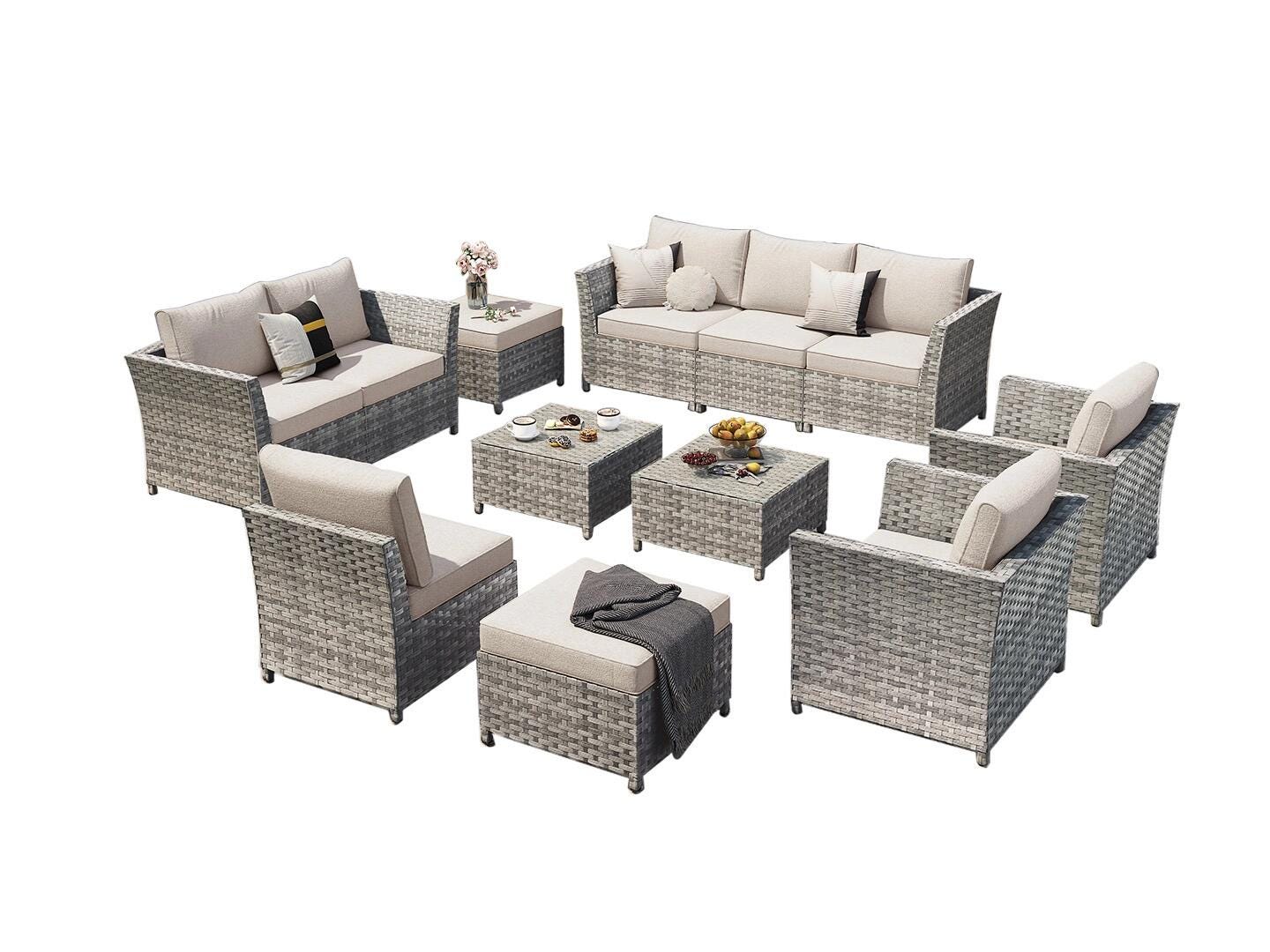 HOMLUX Outdoor Conversation Set, Tan, large