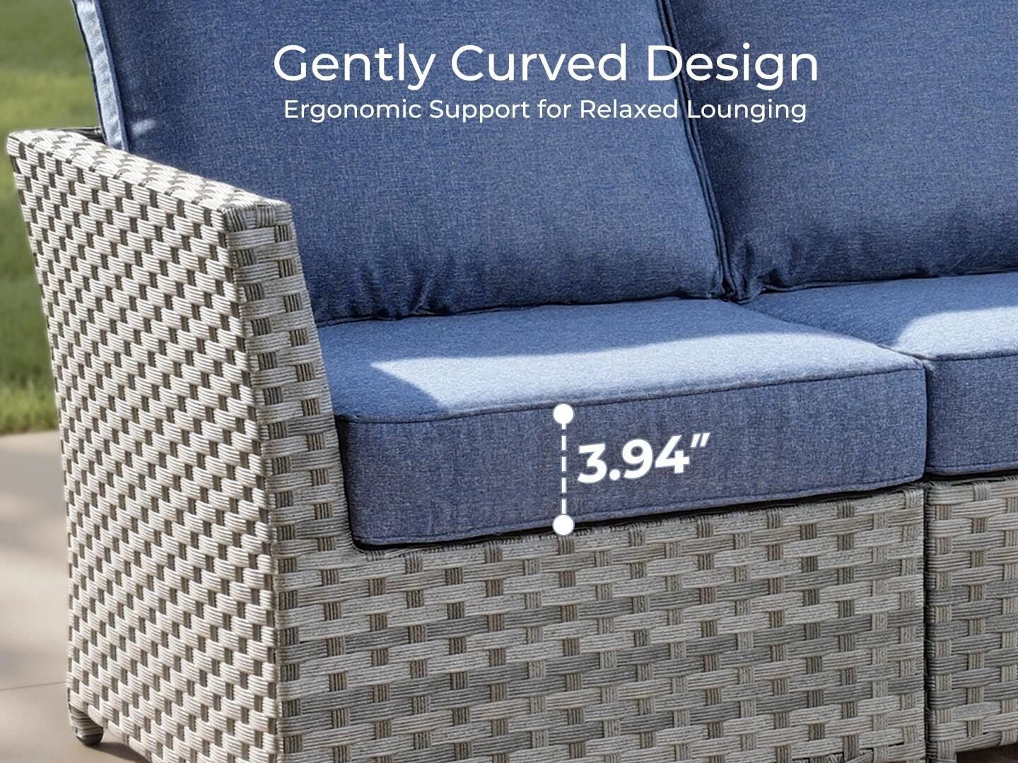 HOMLUX Outdoor Conversation Set, Denim Blue, large
