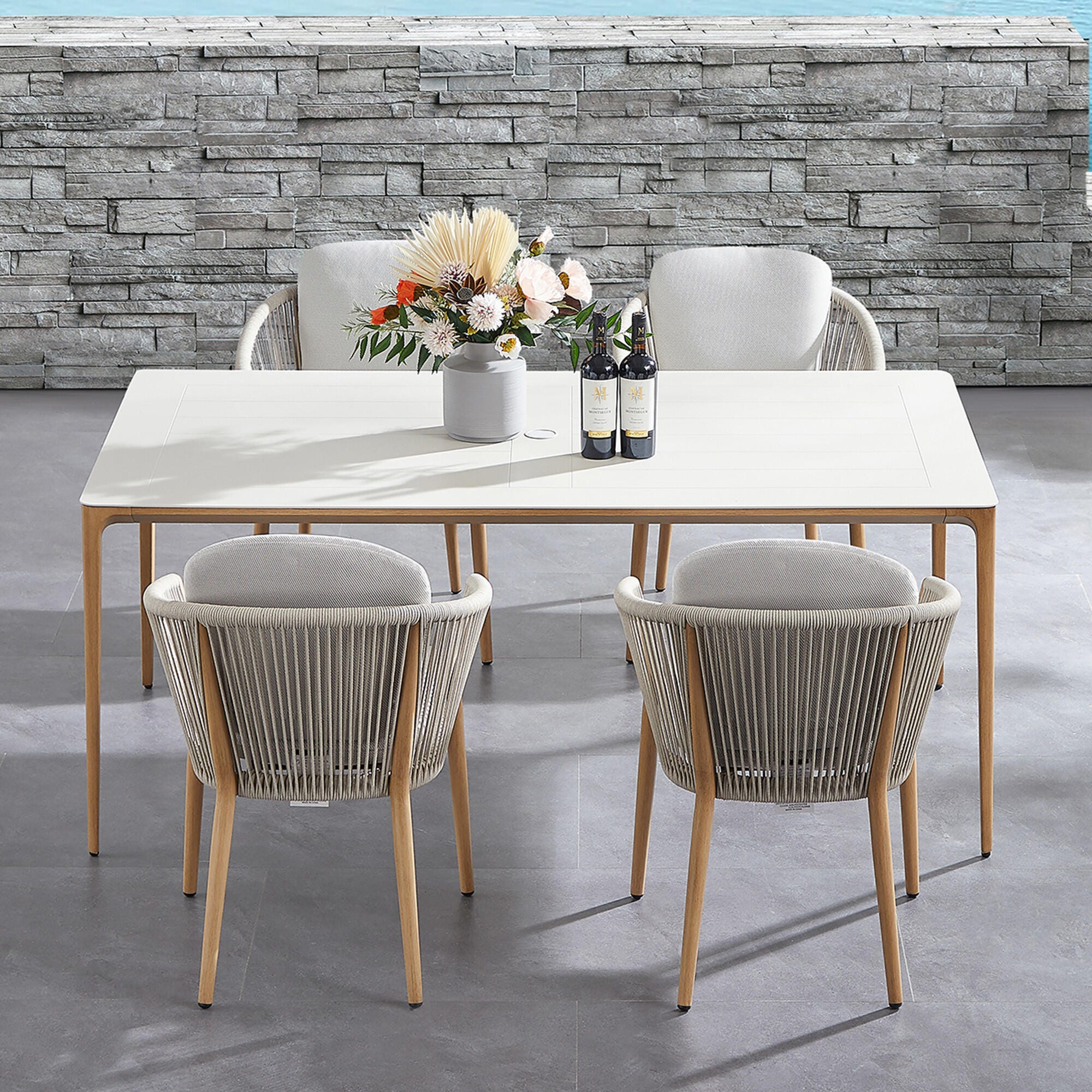 A-Eco Living Turin Outdoor Dining Table and 4 Chairs