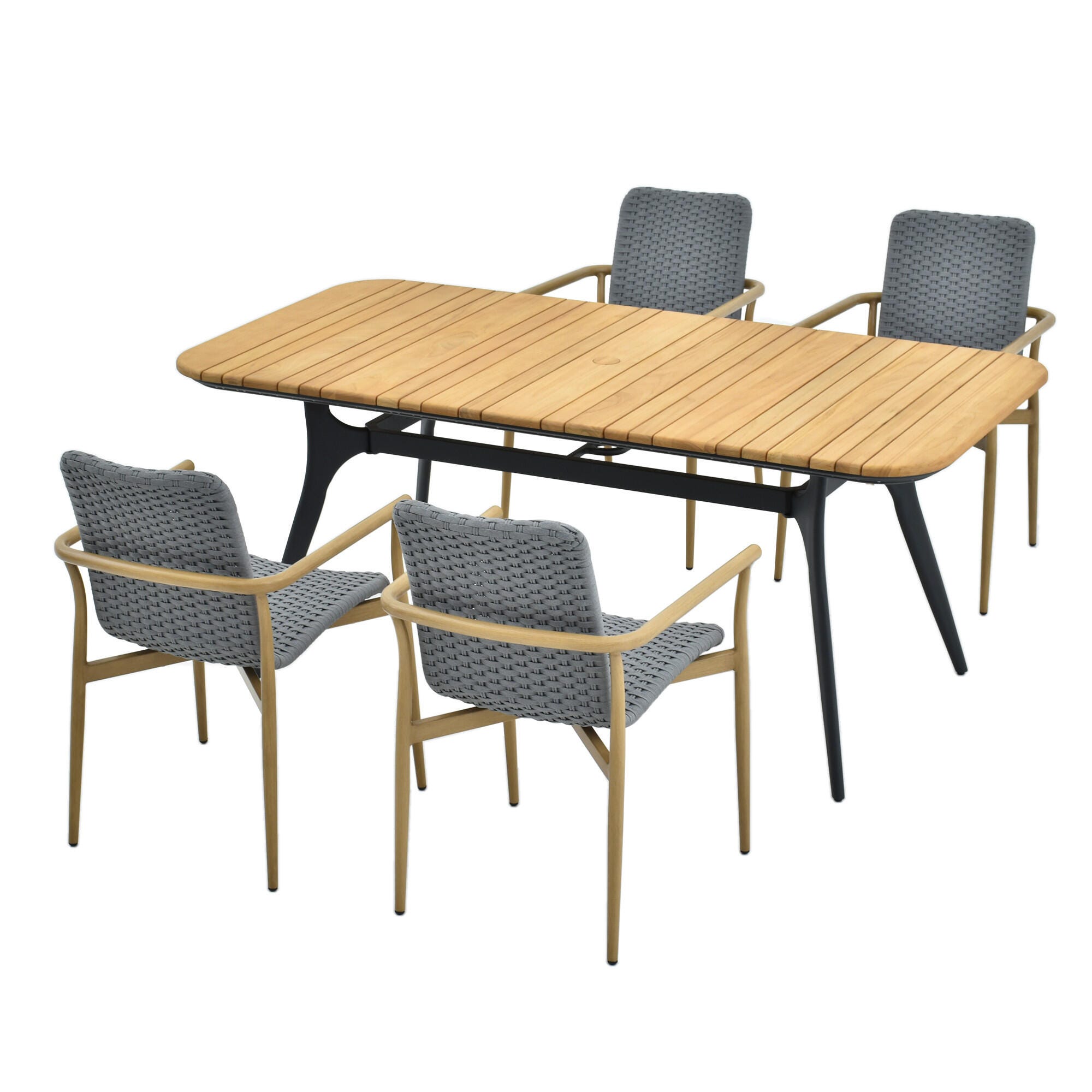 A-Eco Living Modena Outdoor Dining Table and 4 Chairs, , large