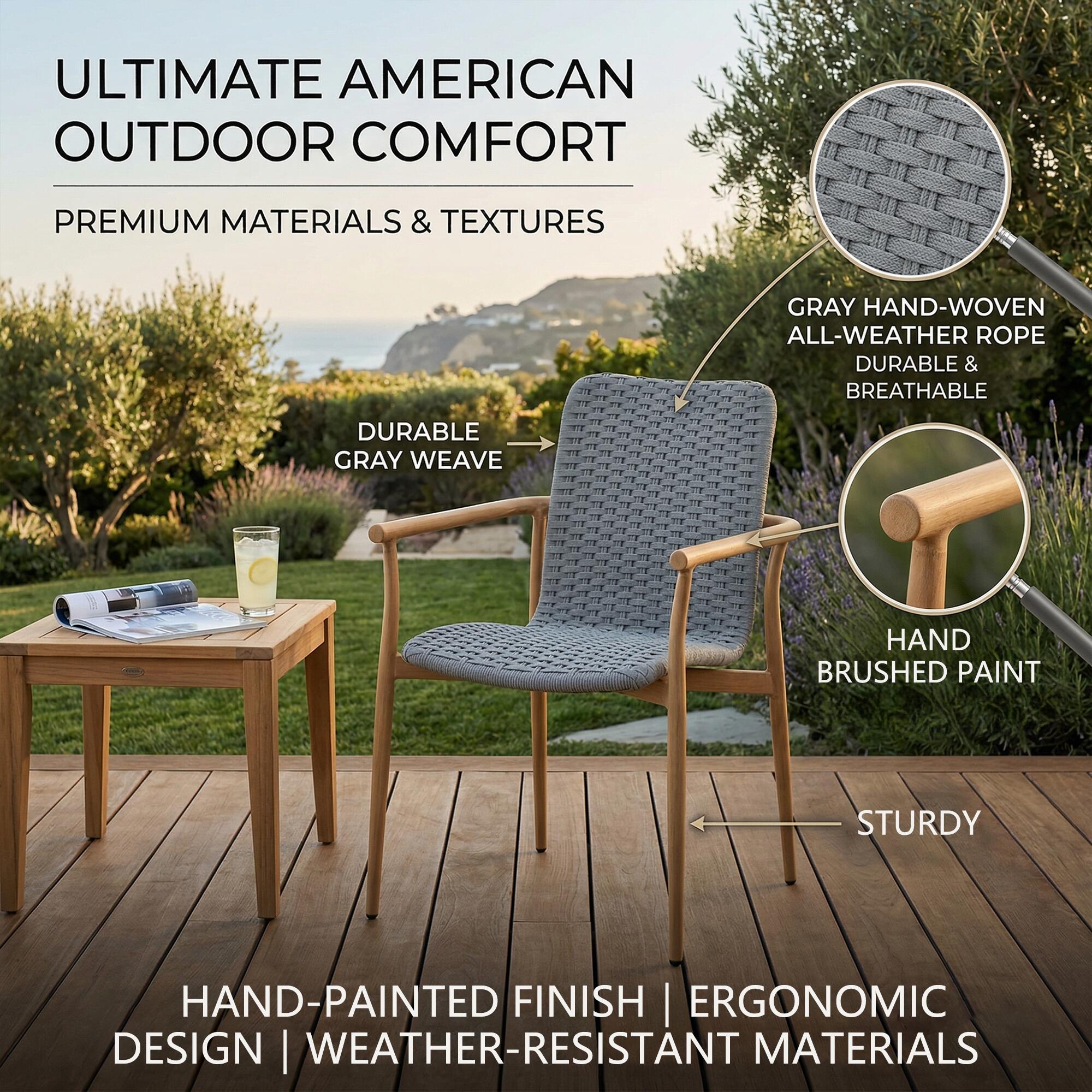 A-Eco Living Modena Outdoor Dining Table and 4 Chairs, , large